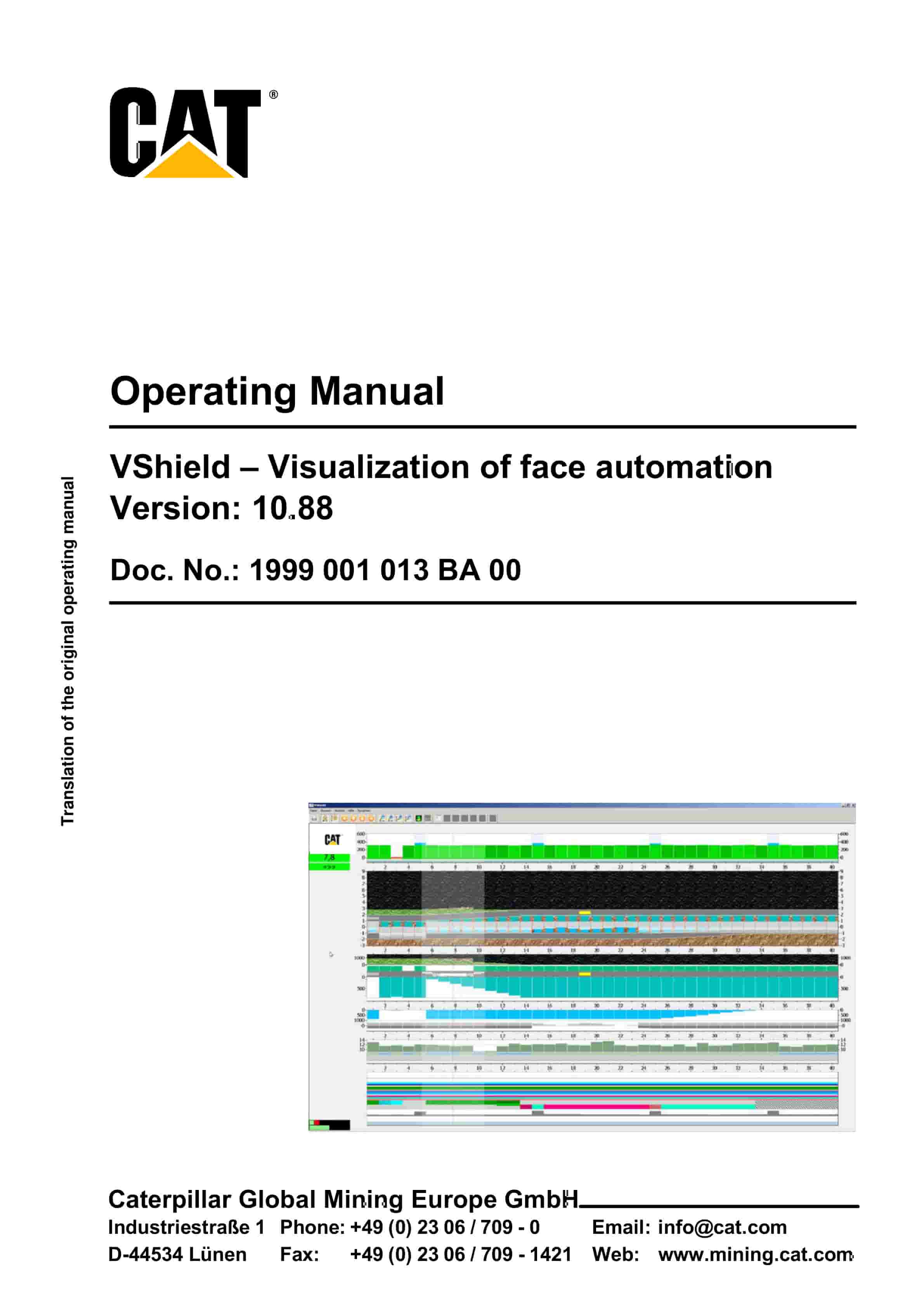 Caterpillar VDrive - Visualization Of Face Automation Ver 10.88 Operating Manual 1999 001 013 BA 00