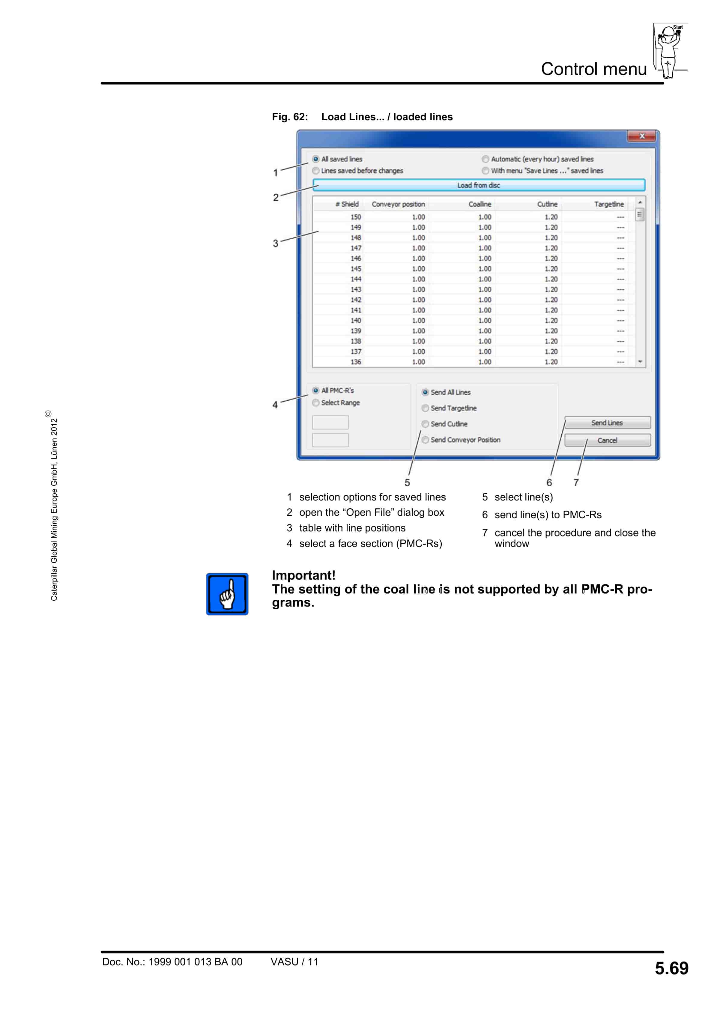 Caterpillar VDrive - Visualization Of Face Automation Ver 10.88 Operating Manual 1999 001 013 BA 00 5 Caterpillar VDrive - Visualization Of Face Automation Ver 10.88 Operating Manual 1999 001 013 BA 00-5