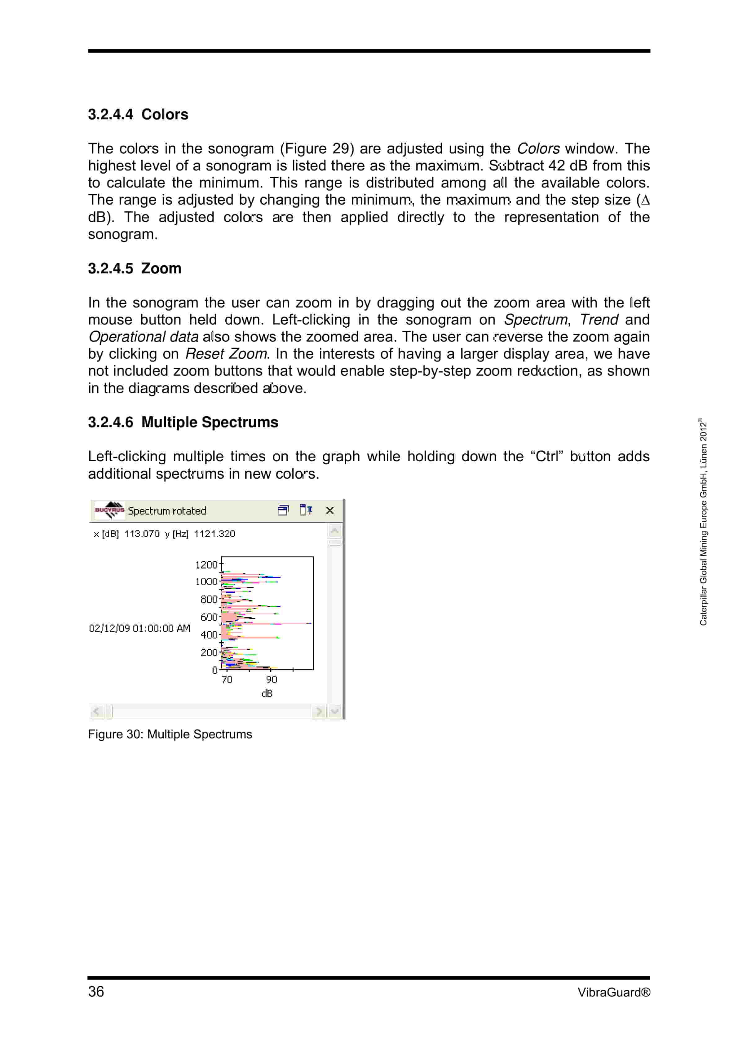 Caterpillar VibraGuard - Condition Monitoring Of Underground Mining Machines Operating Manual 1999 001 035 TB 00-2