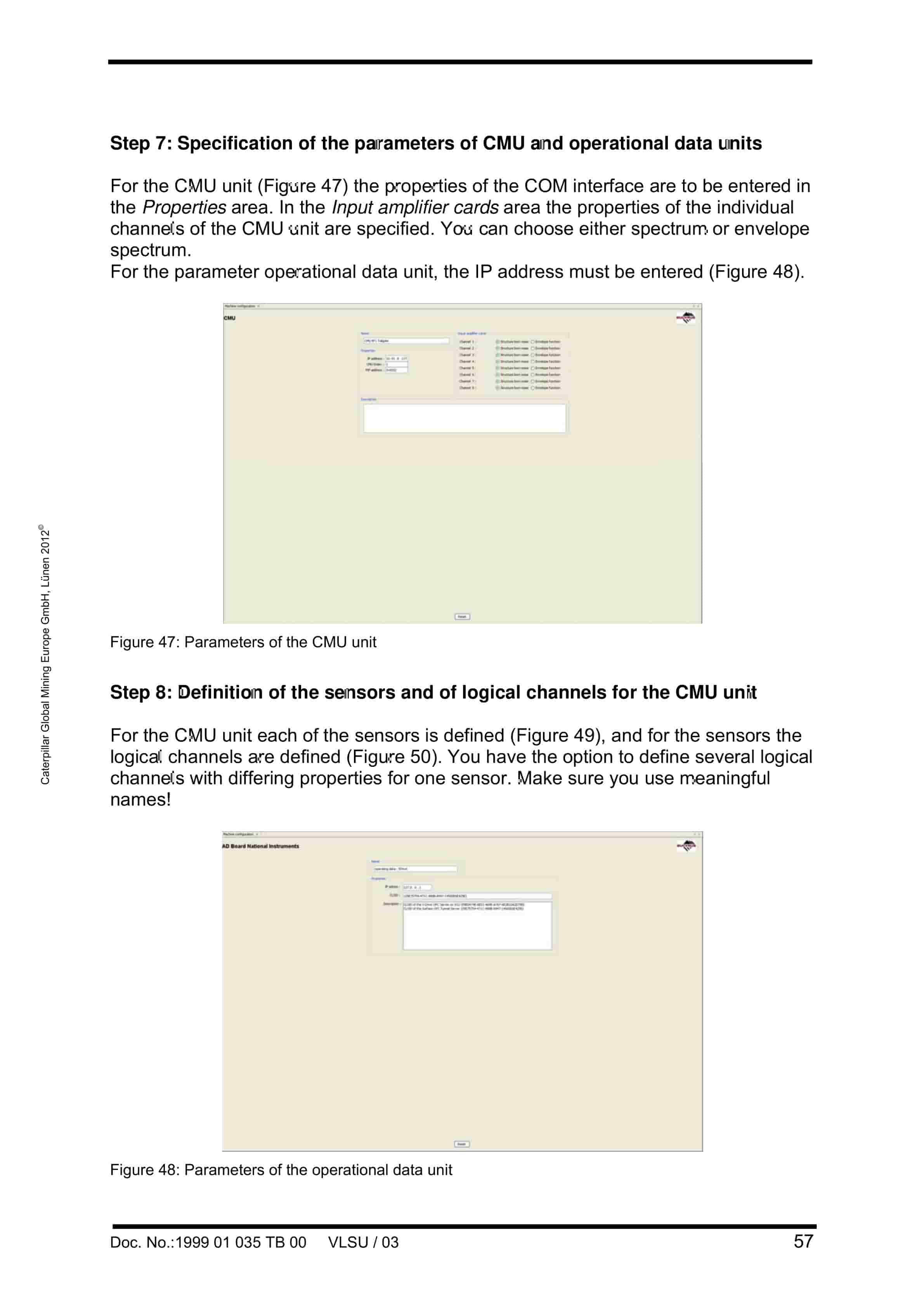 Caterpillar VibraGuard - Condition Monitoring Of Underground Mining Machines Operating Manual 1999 001 035 TB 00-5