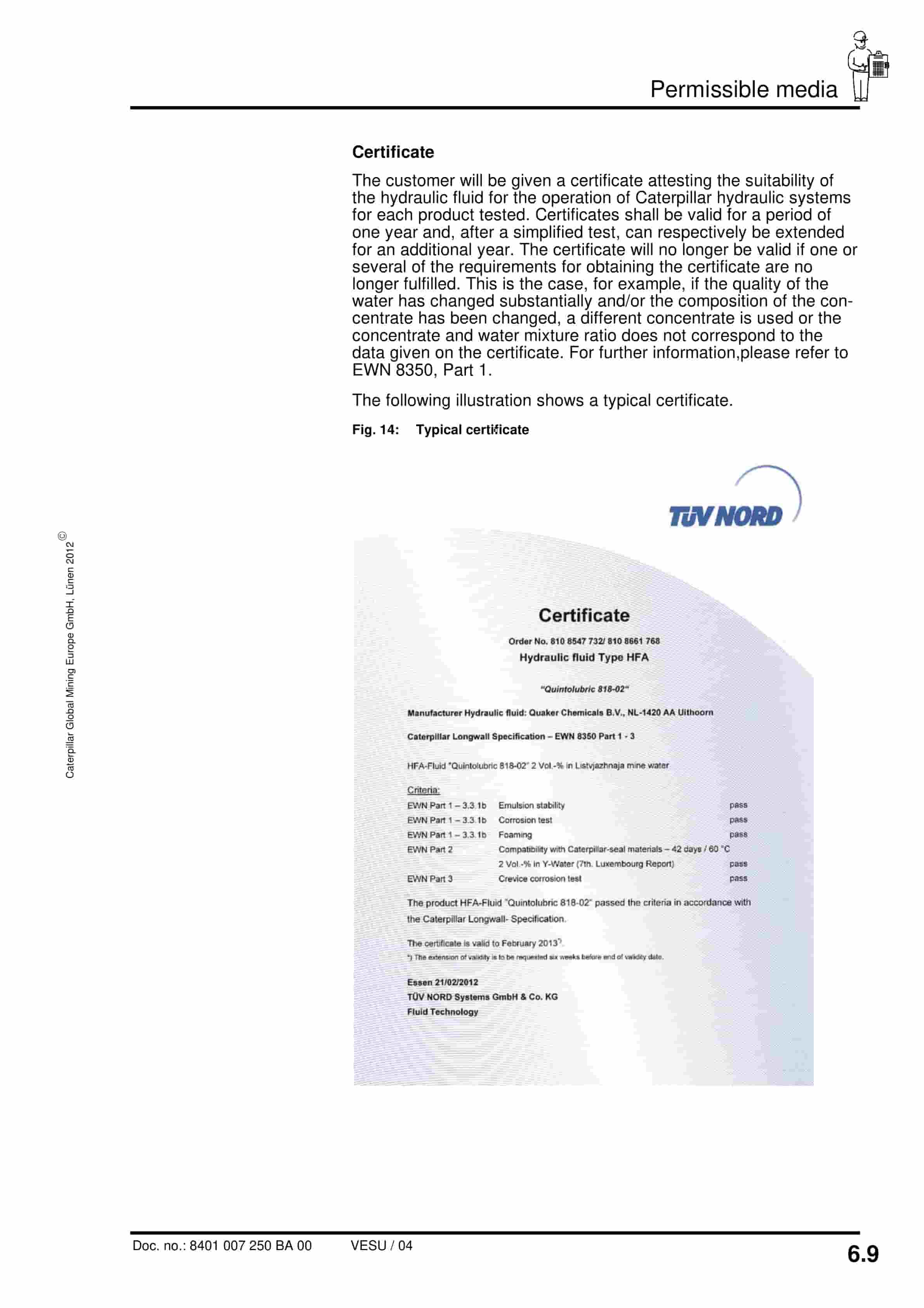 Caterpillar Water Valve Unit, 2 Functions Operating Manual 8401 007 250 BA 00-5