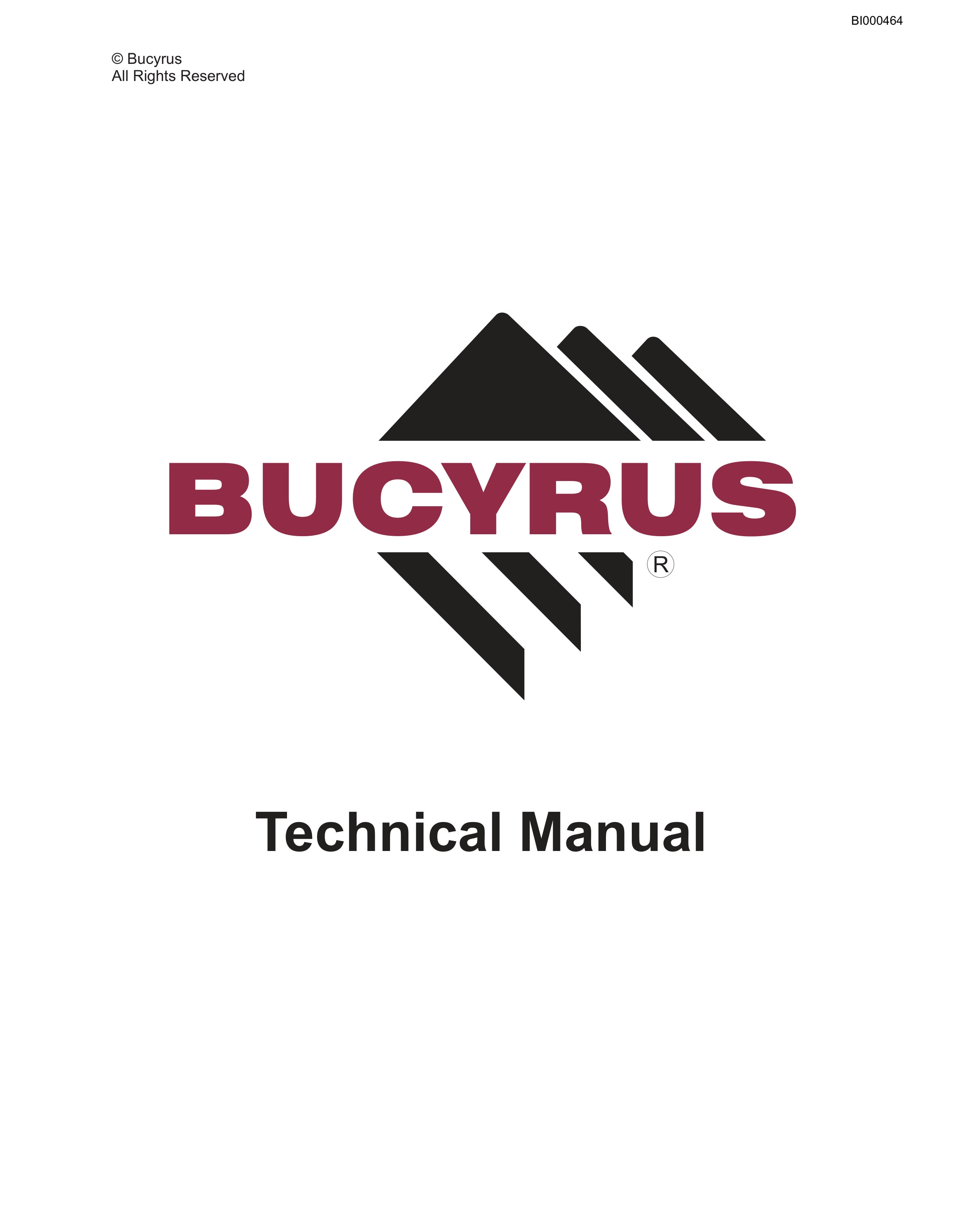 Bucyrus 1028 Miner Technical Manual BI000464