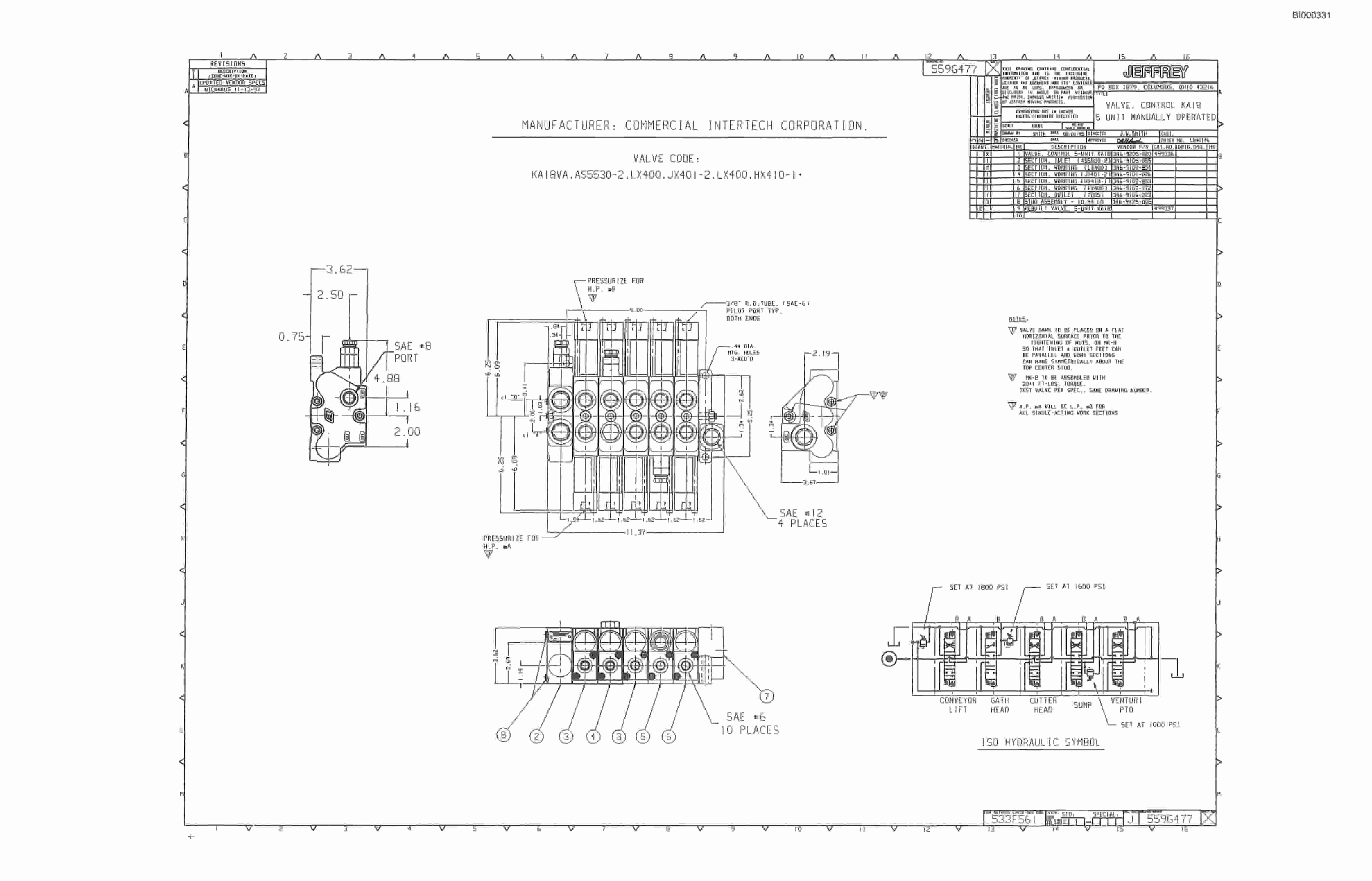 Bucyrus 102HHP Continuous Miner Parts Catalog BI000331-2
