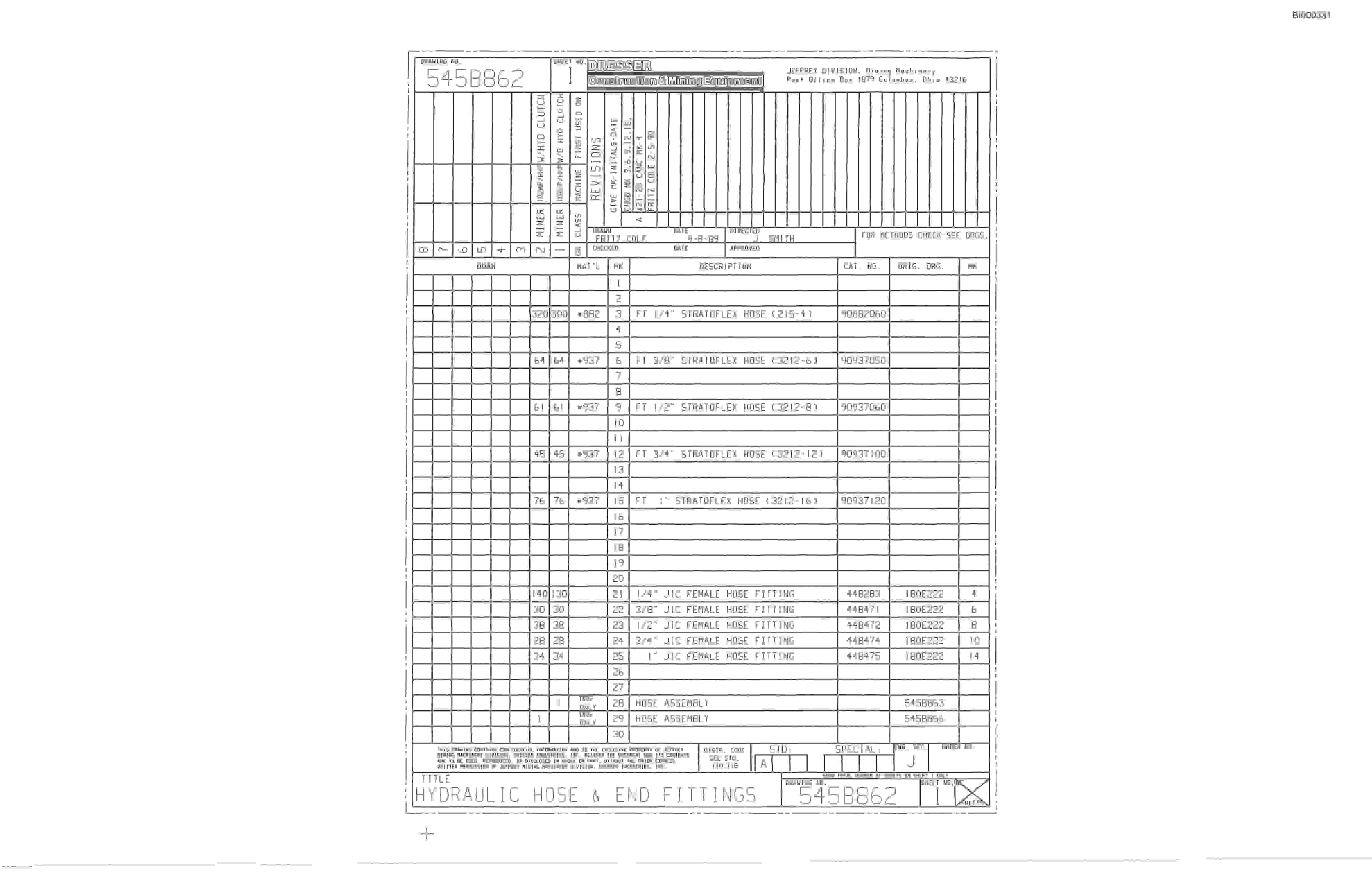 Bucyrus 102HHP Continuous Miner Parts Catalog BI000331-3