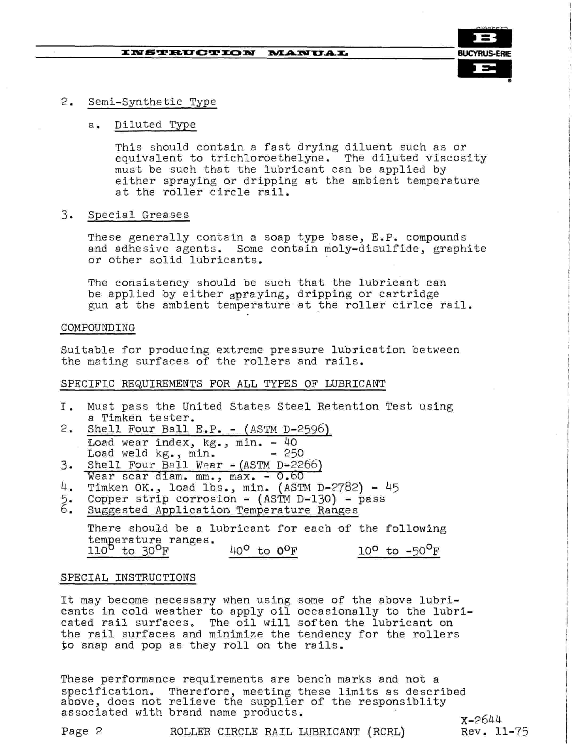 Bucyrus 110B Shovel And Dragline Technical Manual BI005553-3
