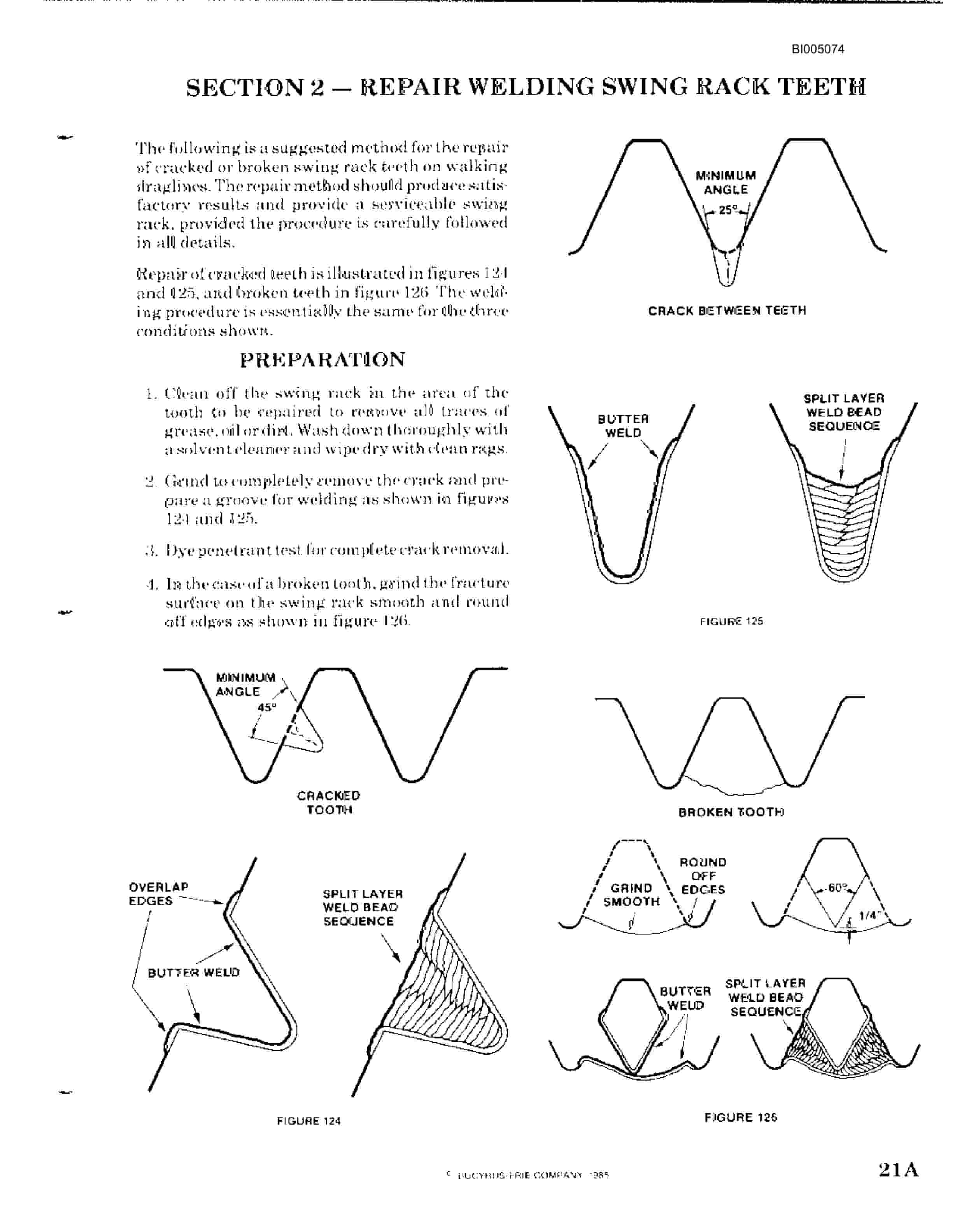Bucyrus 1260-W Walking Dragline Technical Manual BI005074-5