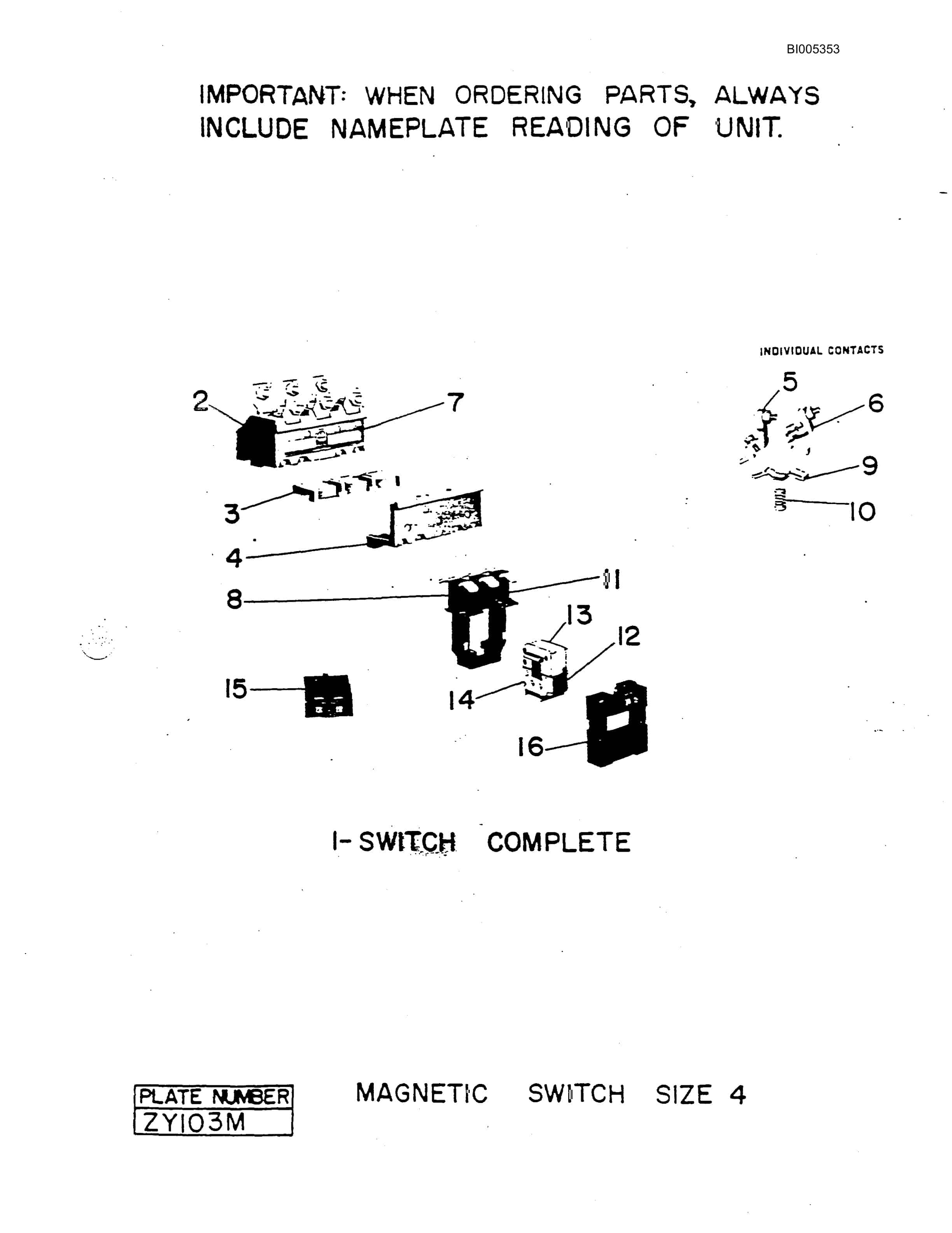 Bucyrus 1260W Parts Catalog BI005353-4