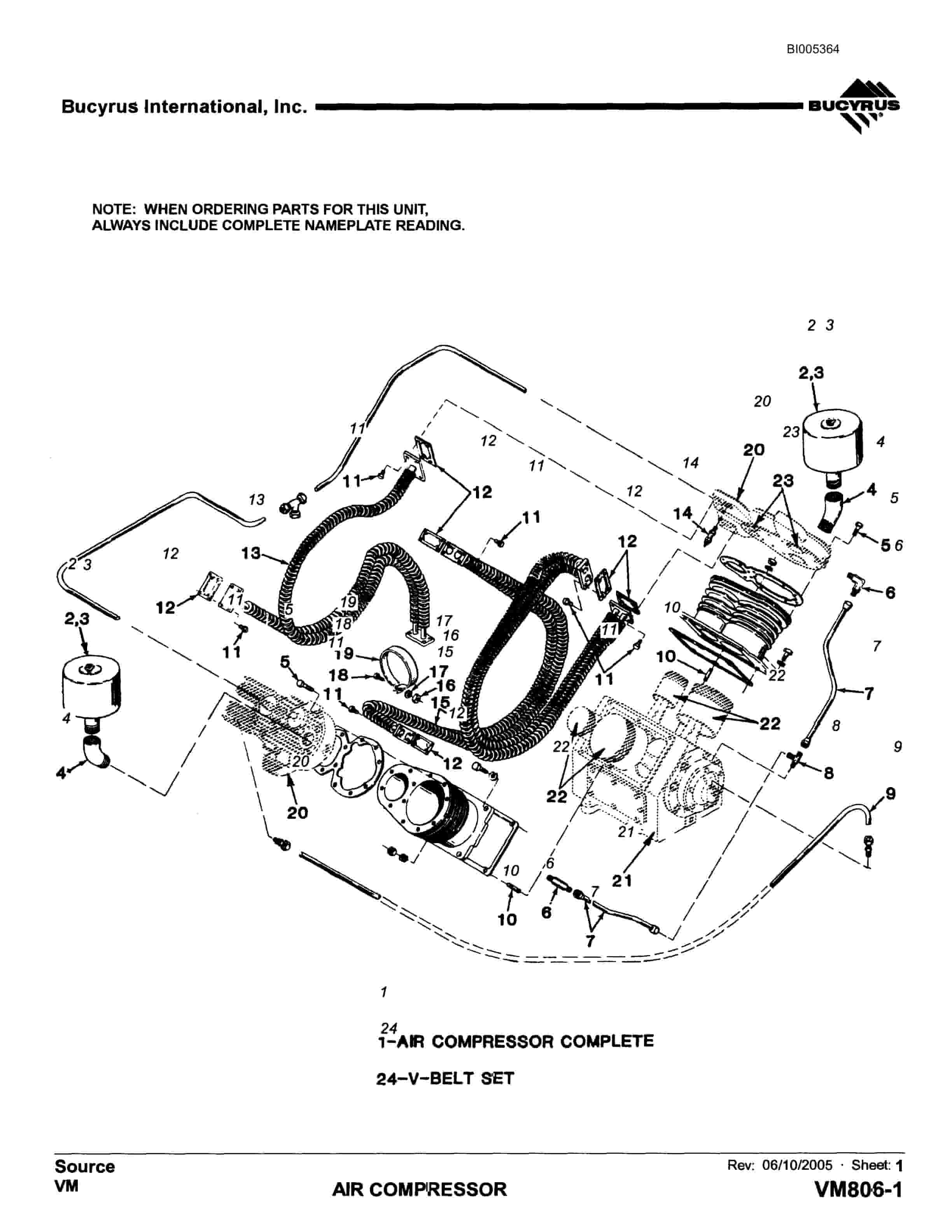 Bucyrus 1300W Parts Catalog BI005364-2