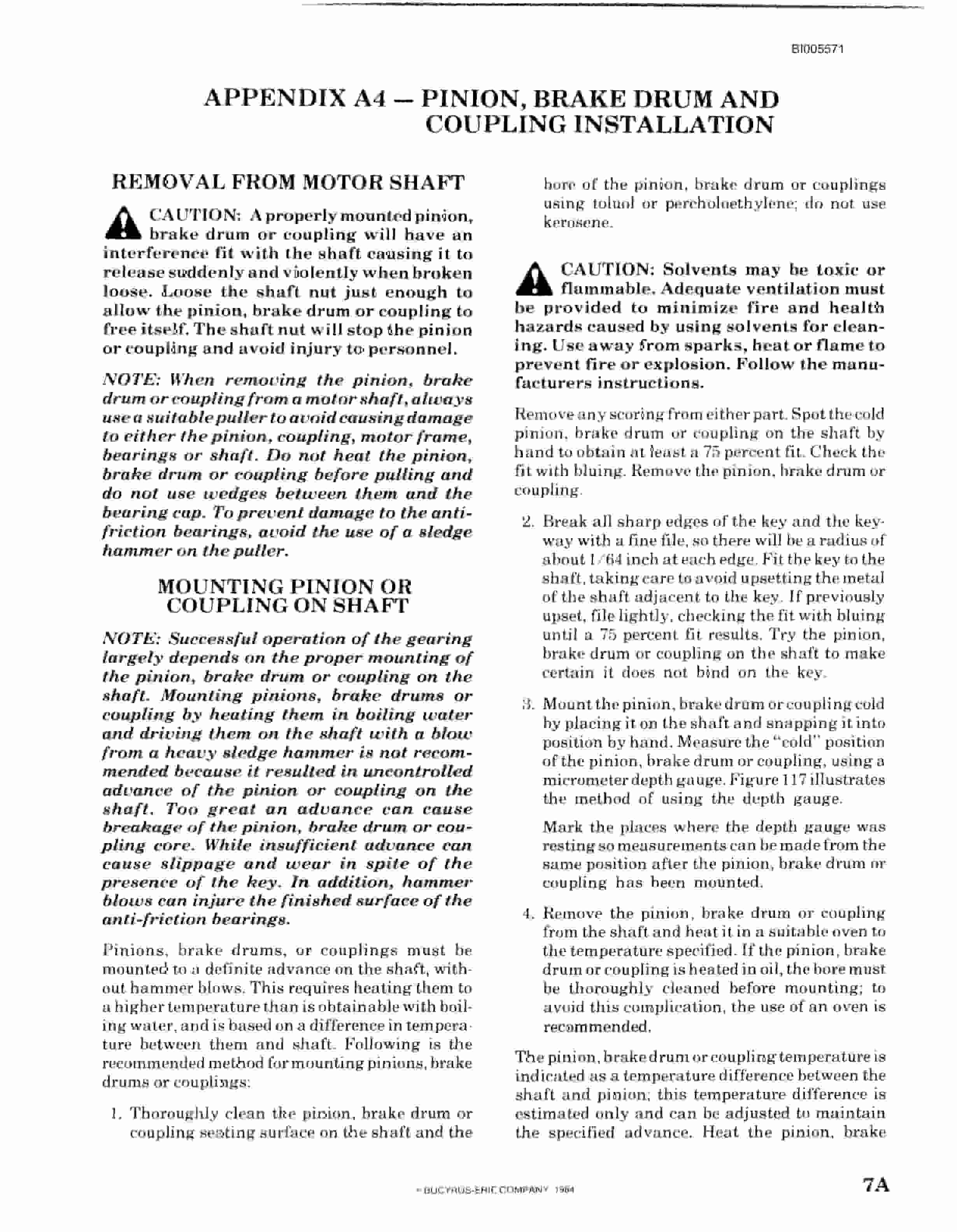 Bucyrus 1300W Walking Dragline Technical Manual BI005571-4
