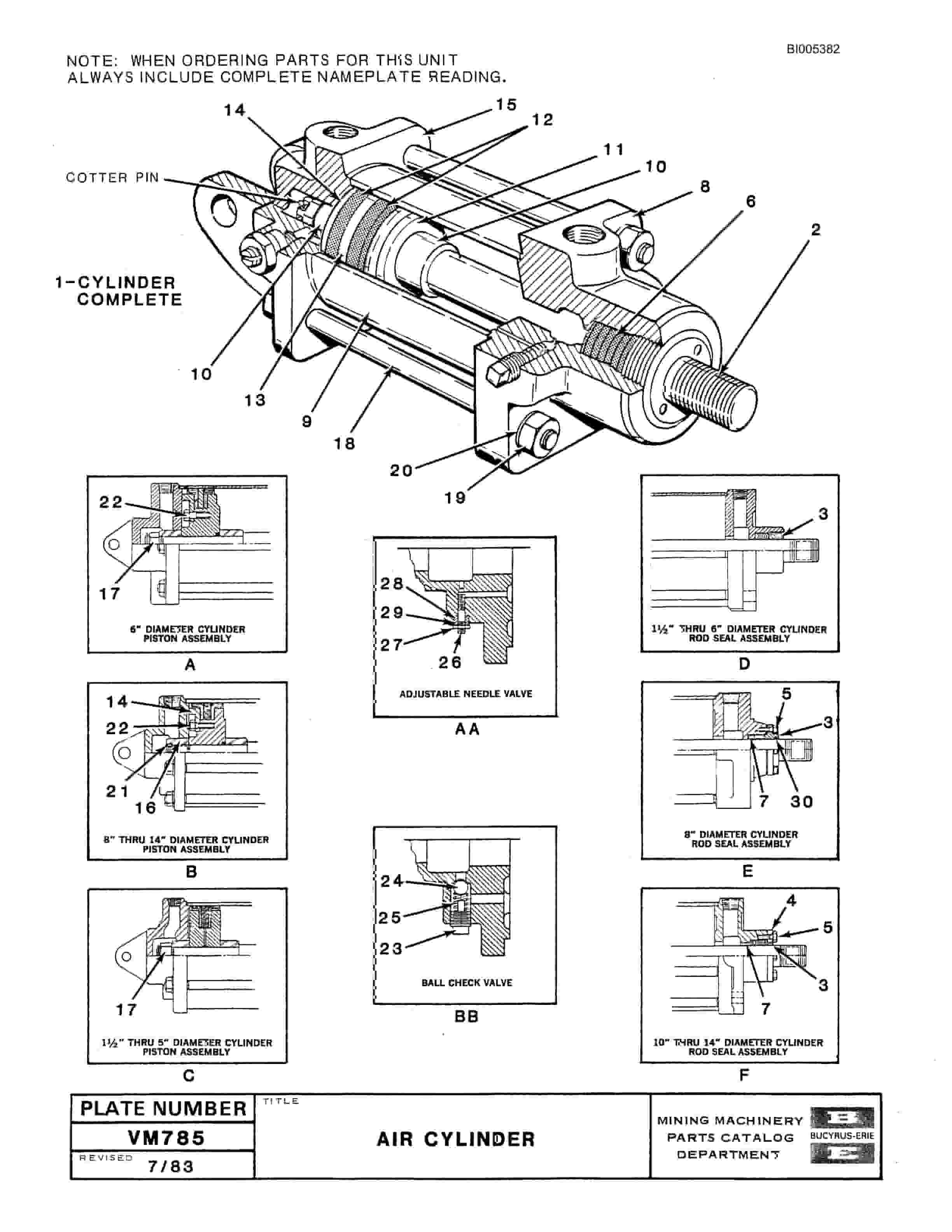 Bucyrus 1370W Dragline Parts Catalog BI005382-2