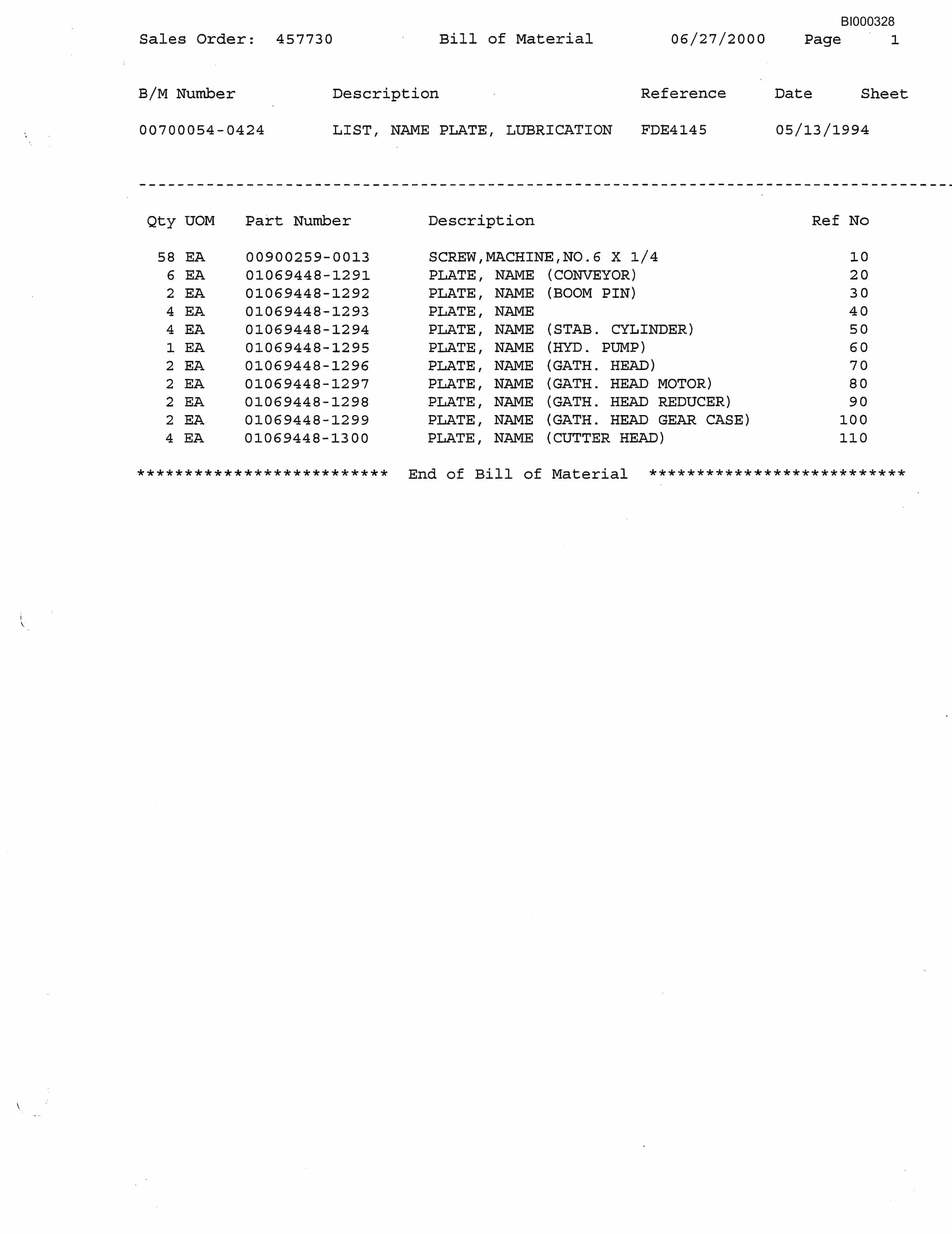 Bucyrus 14CM09-11AAX Parts Catalog BI000328-3