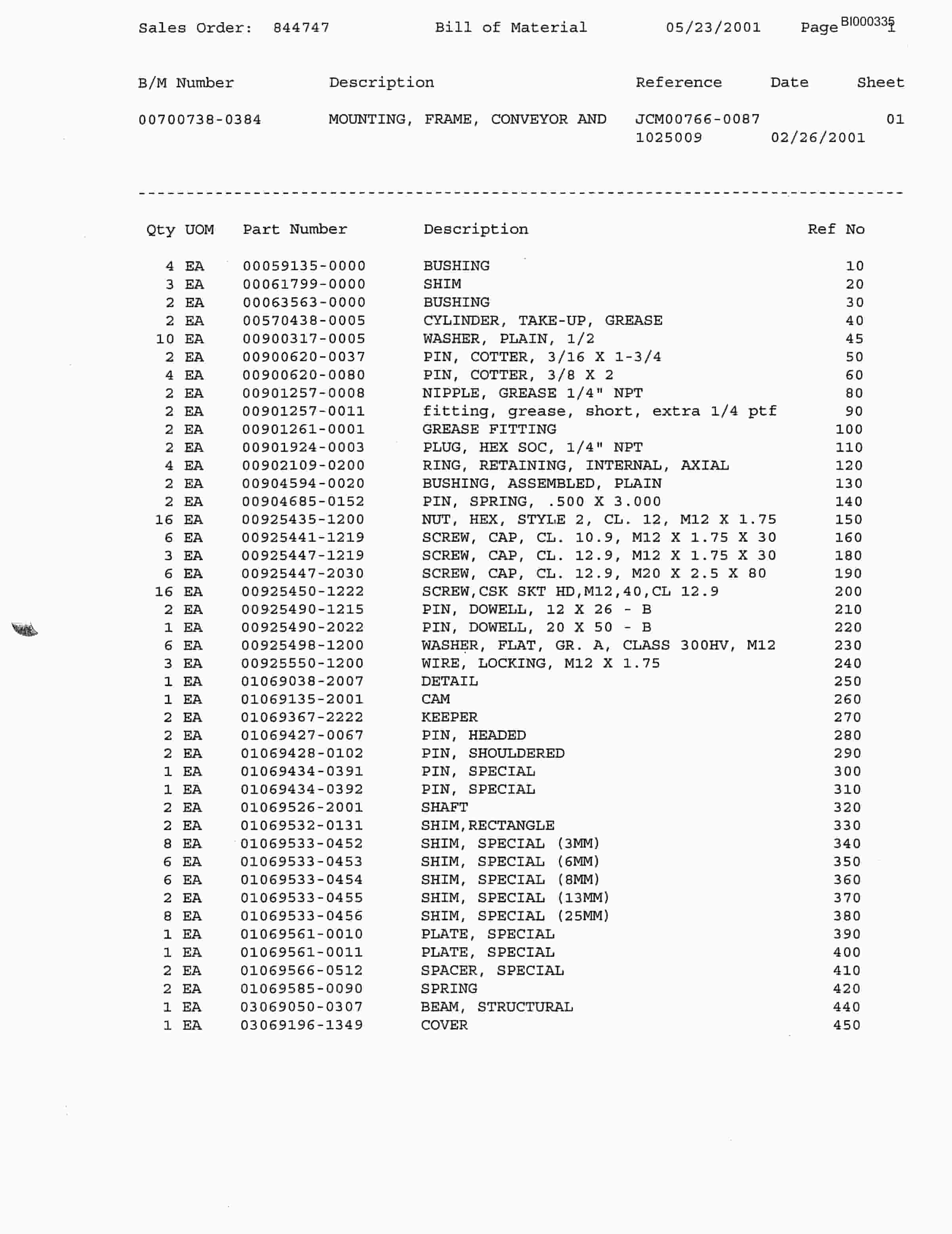 Bucyrus 14CM09-11AAX Parts Catalog BI000335-2