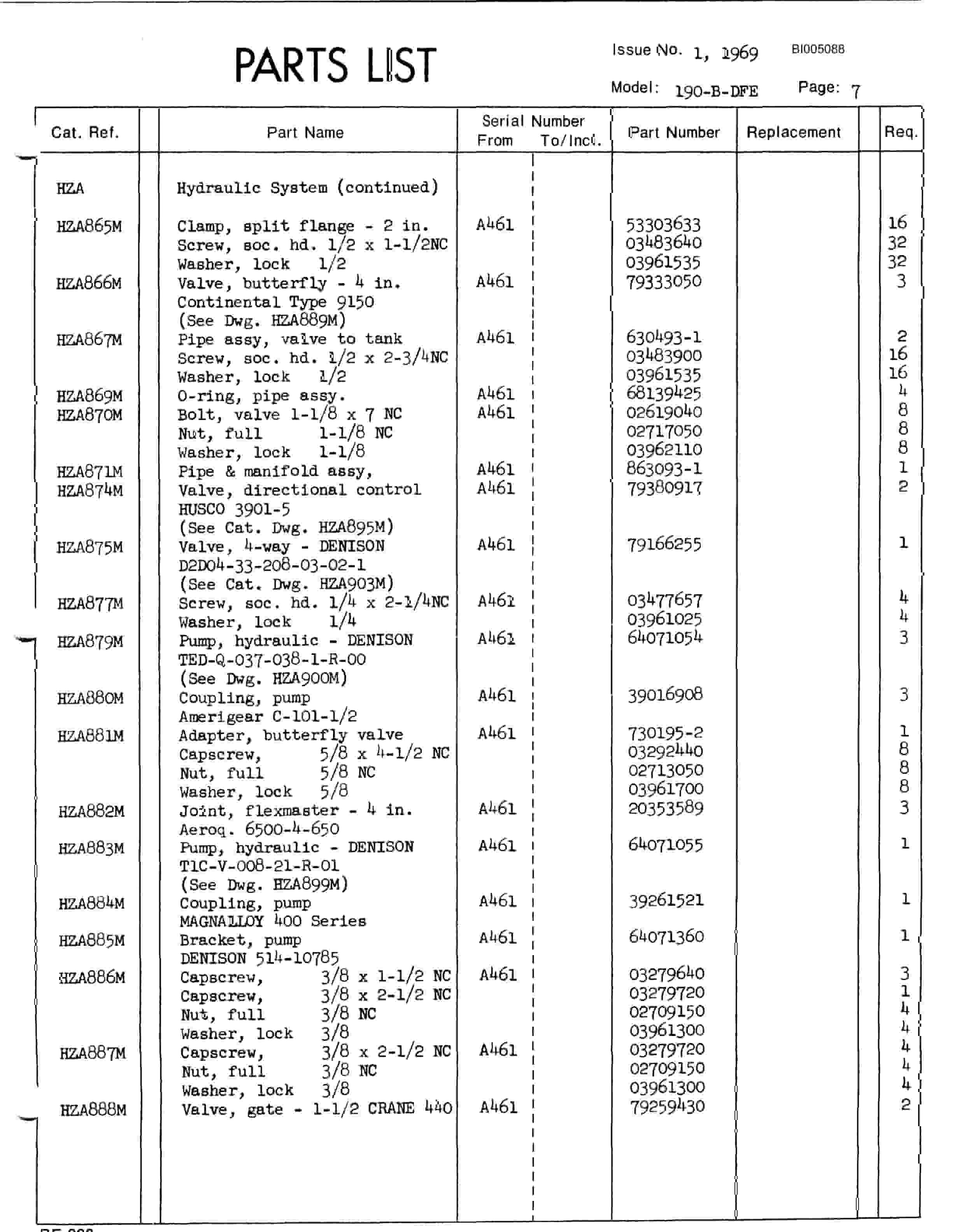 Bucyrus 150-B DFE Parts Catalog BI005088-3