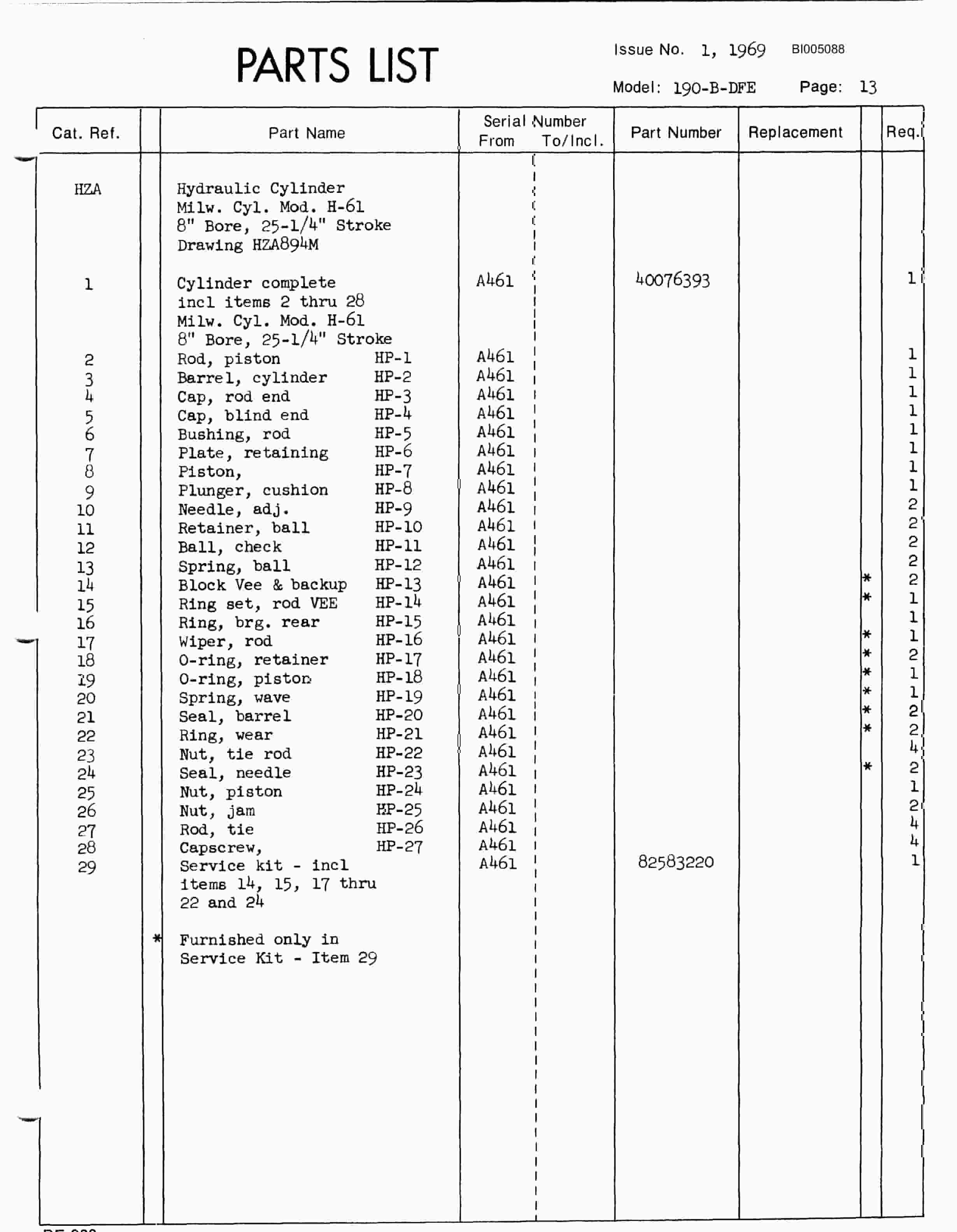 Bucyrus 150-B DFE Parts Catalog BI005088-4