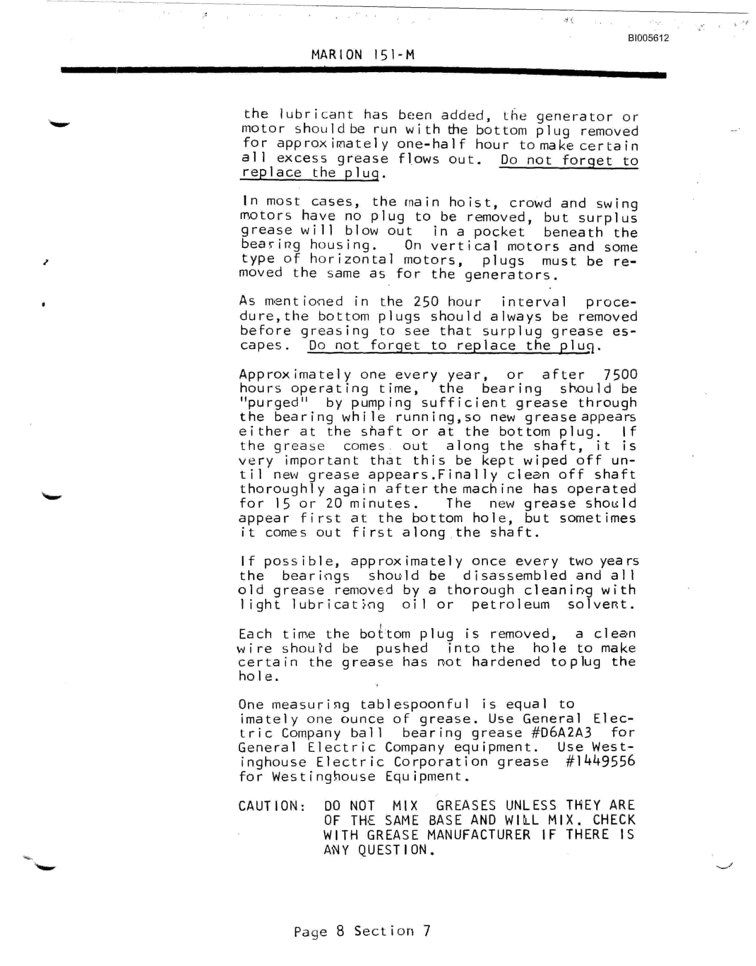 Bucyrus 151-M Technical Manual BI005612-5