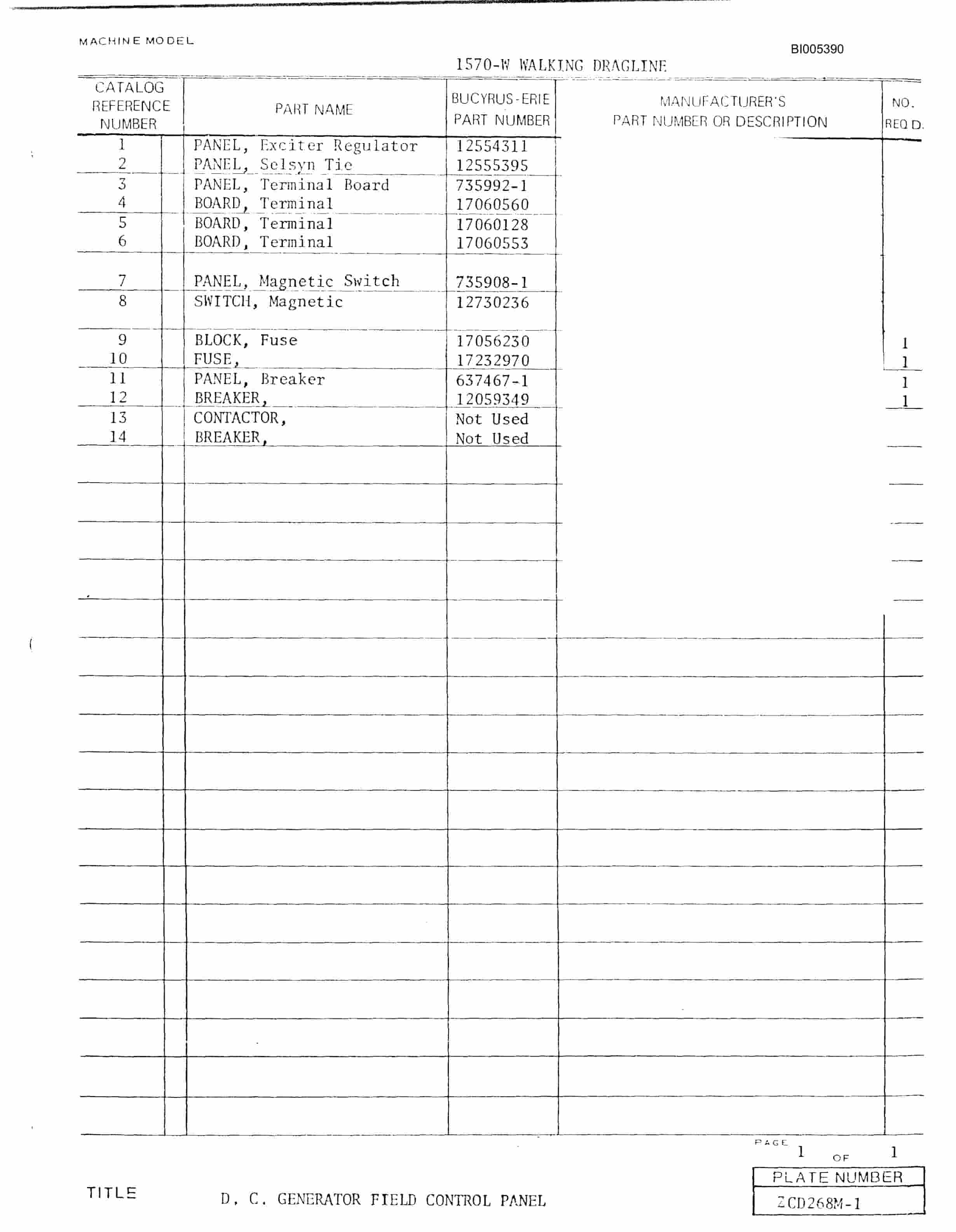 Bucyrus 1570W Dragline Parts Catalog BI005390-4