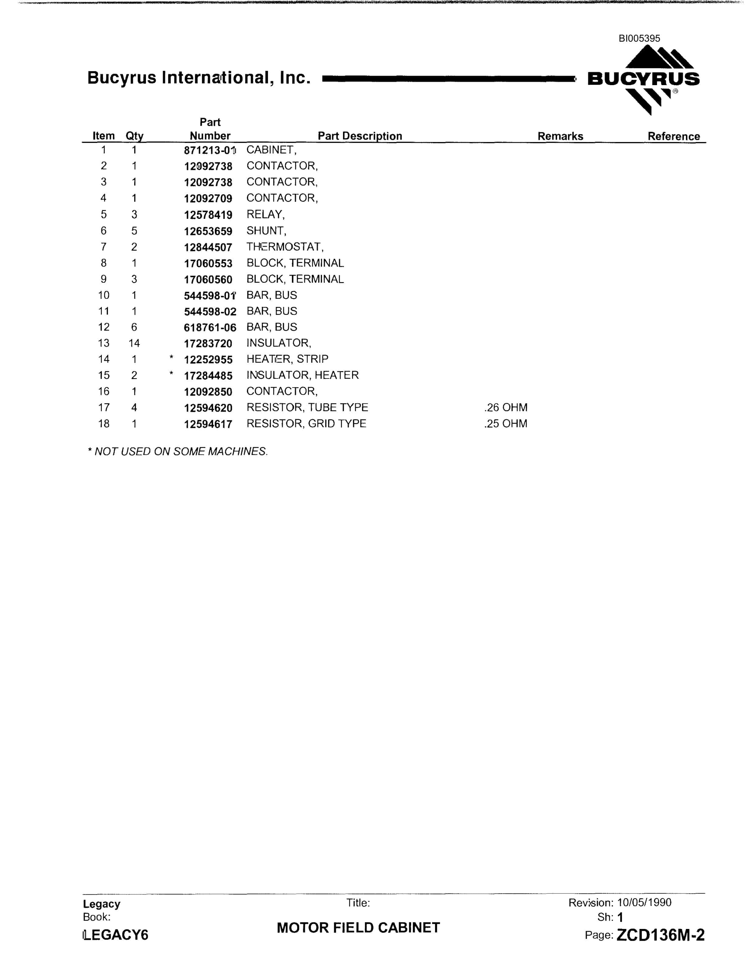 Bucyrus 1570W Dragline Parts Catalog BI005395-3