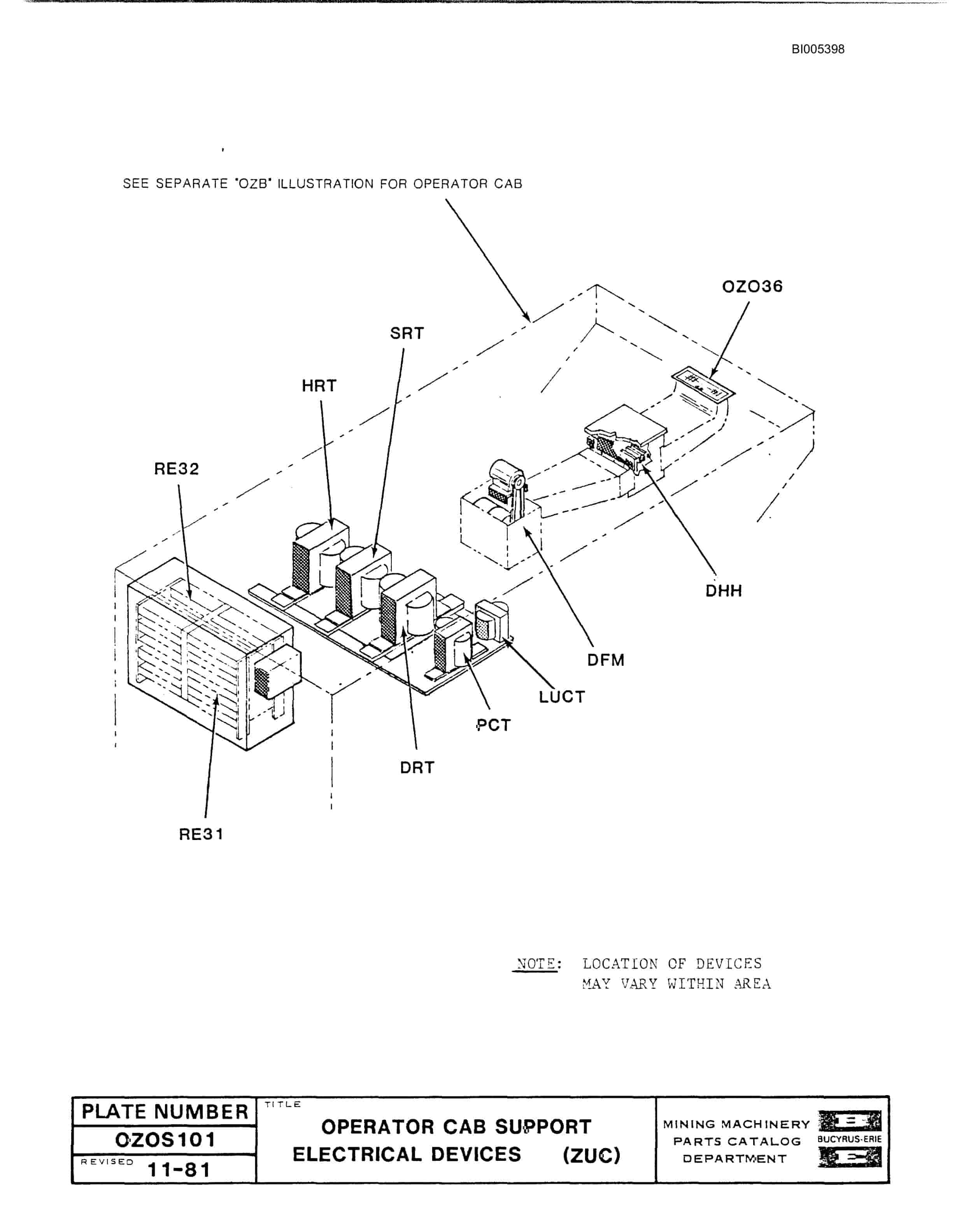 Bucyrus 1570W Dragline Parts Catalog BI005398-3