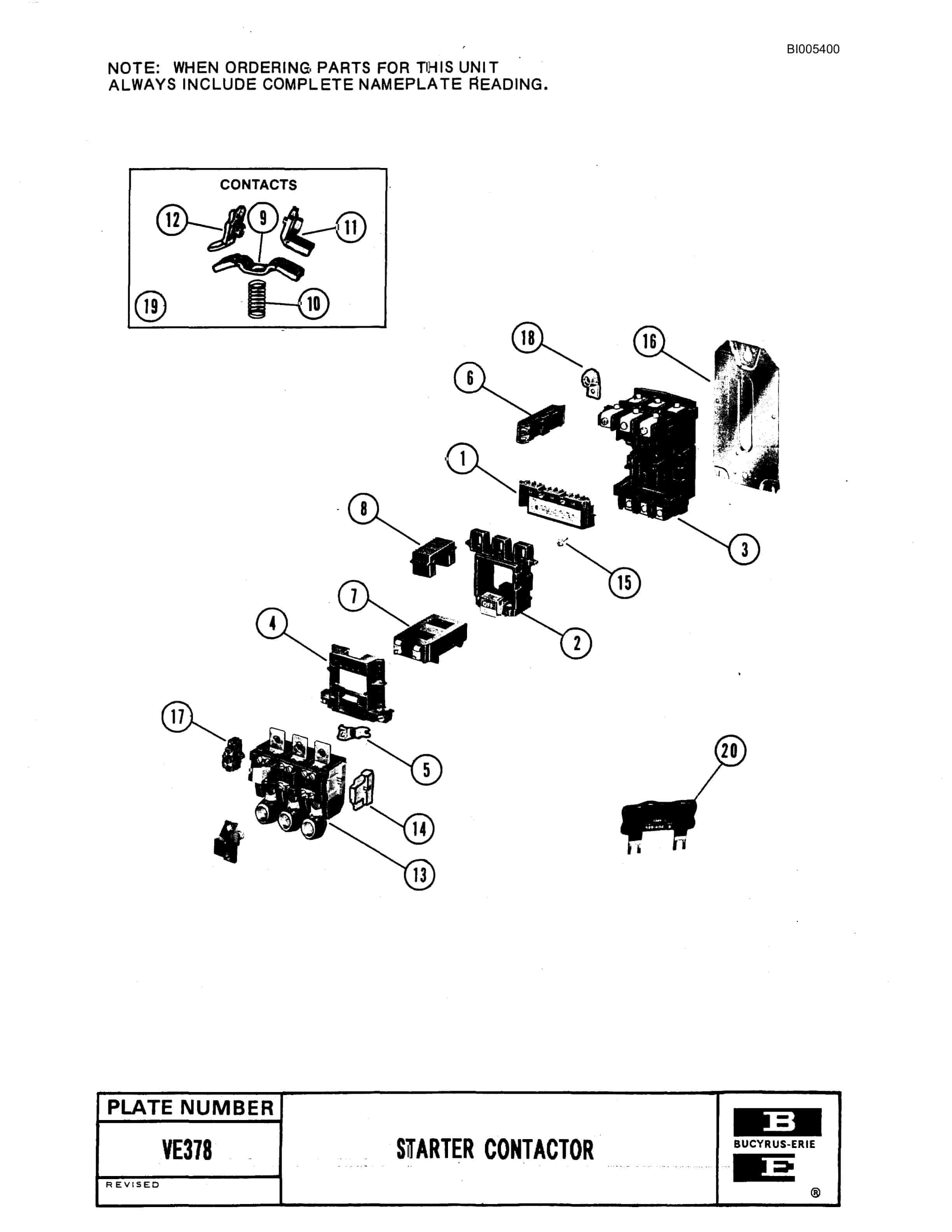 Bucyrus 1570W Parts Catalog BI005400-5
