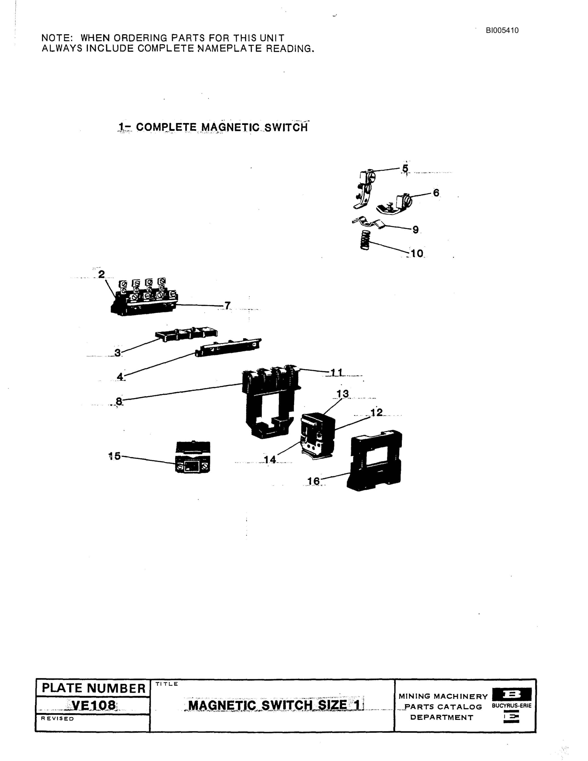 Bucyrus 1570W Parts Catalog BI005410-3