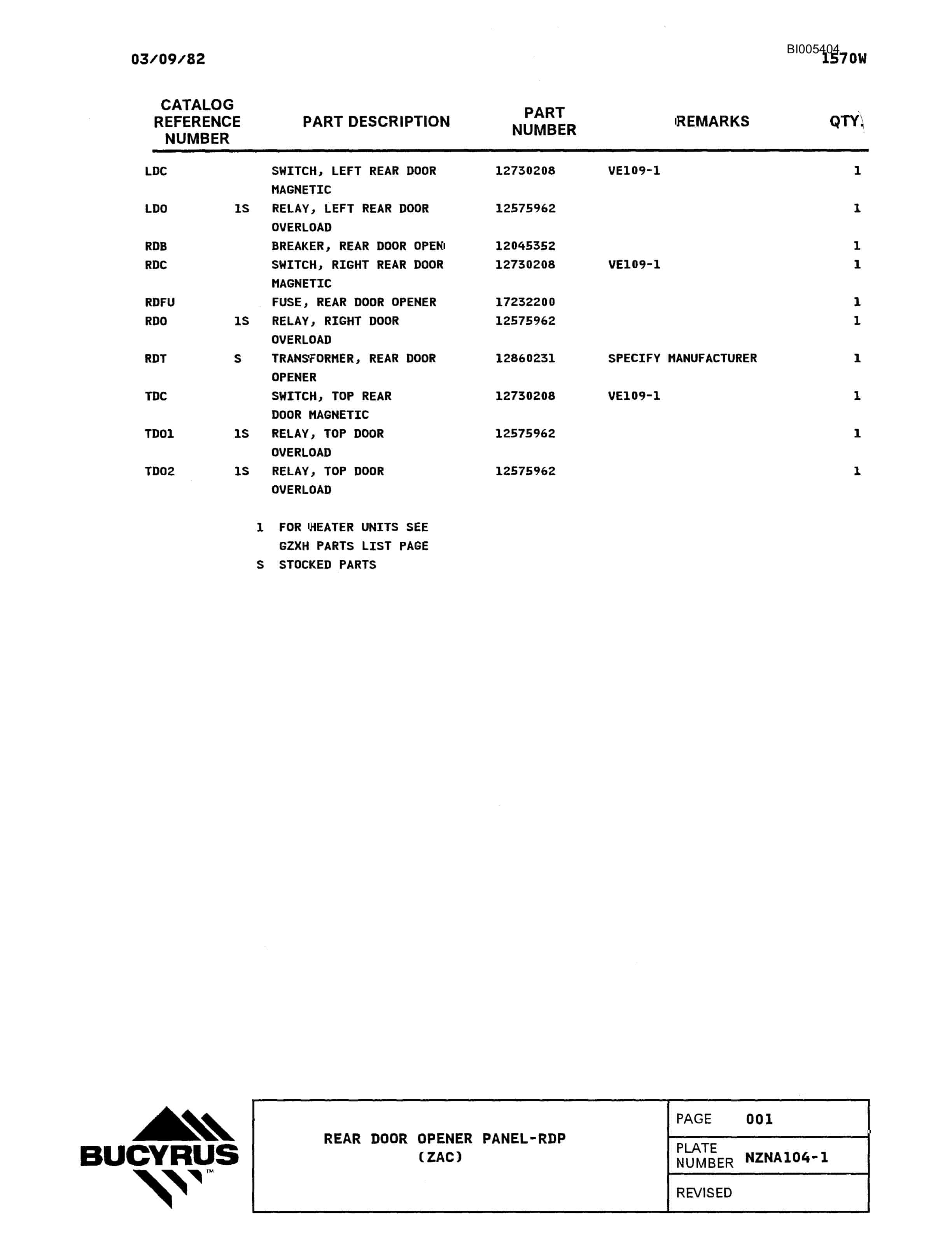 Bucyrus 1570W Technical Manual BI005404-2