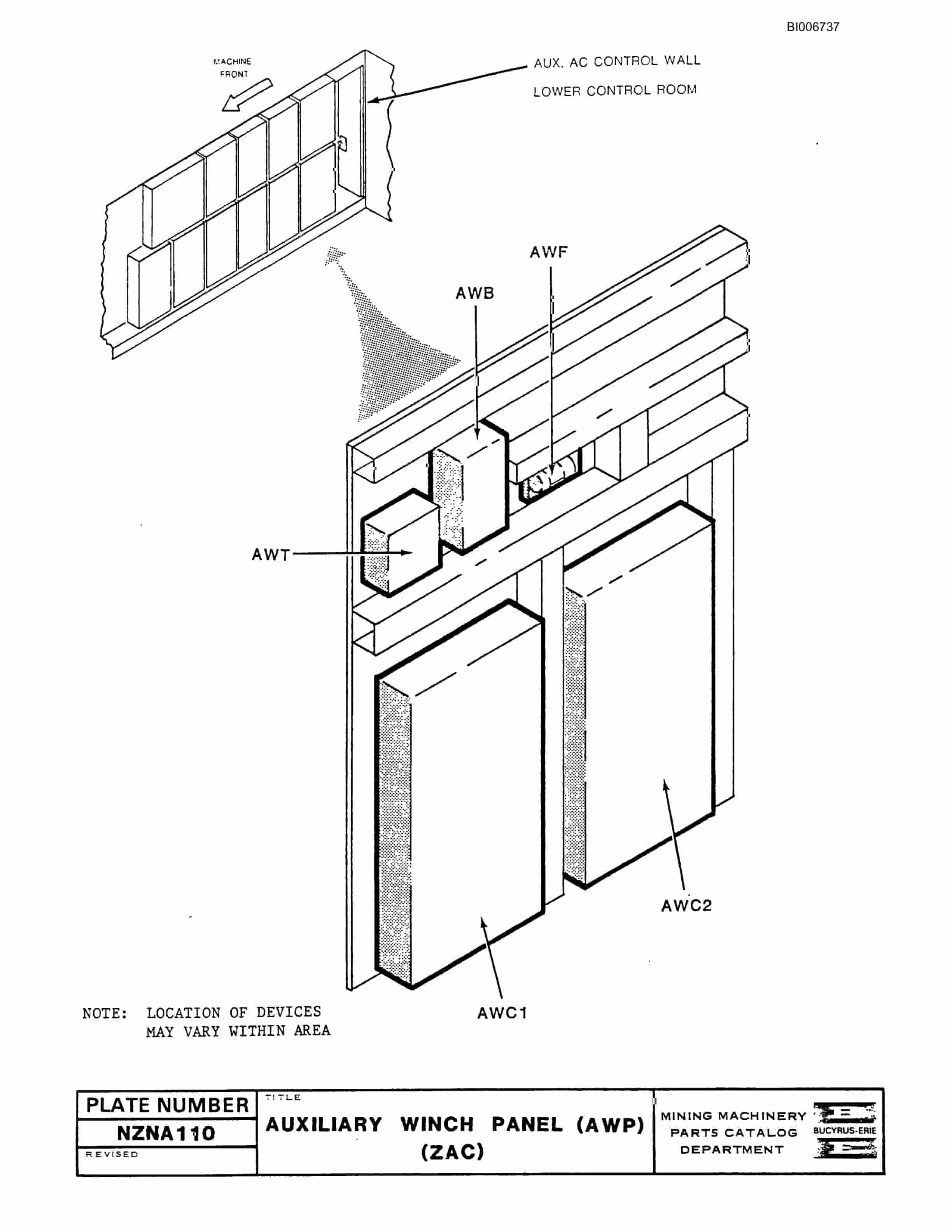 Bucyrus 1570W Walking Dragline Parts Catalog BI006737-2