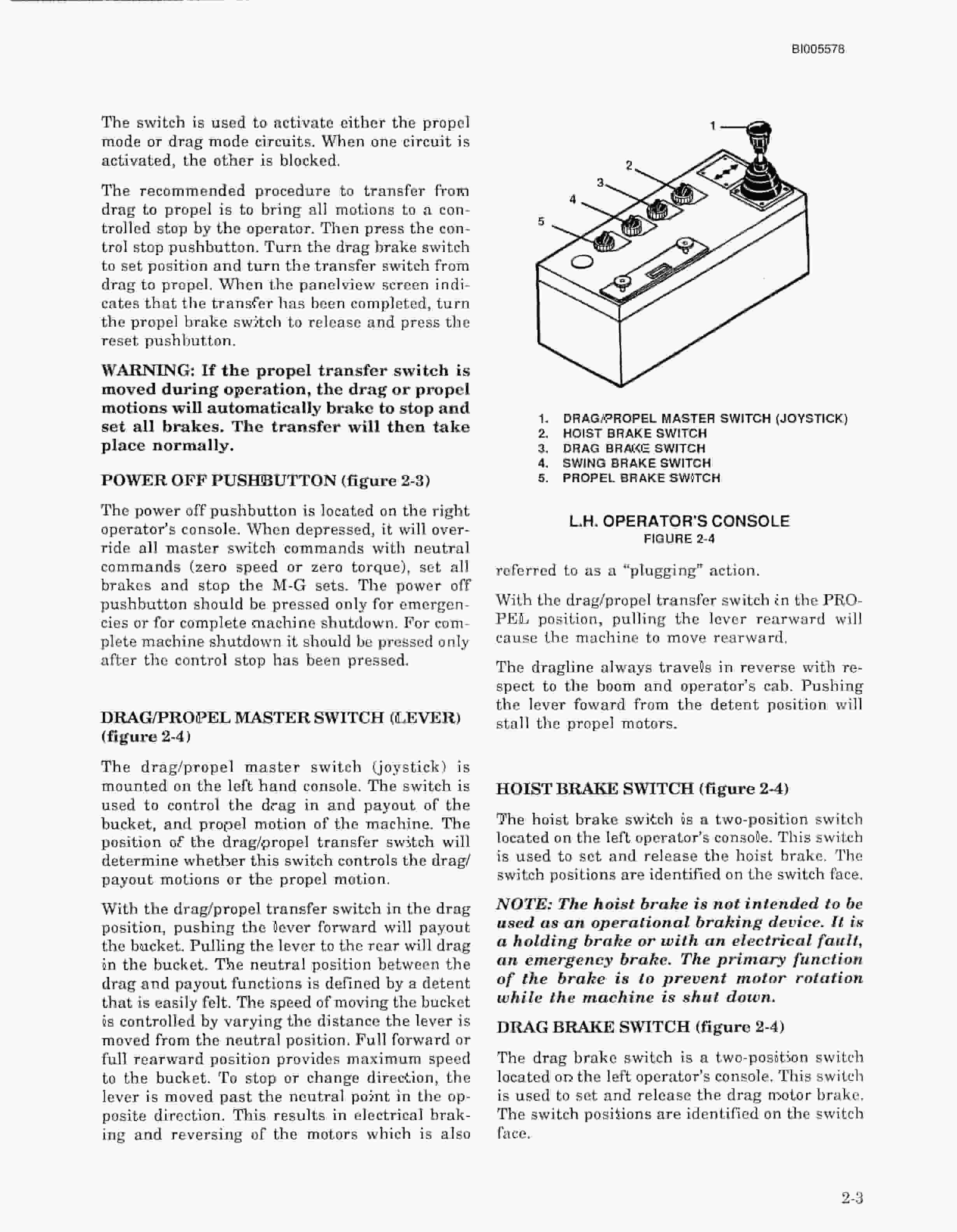 Bucyrus 1570W Walking Dragline Technical Manual BI005578-2