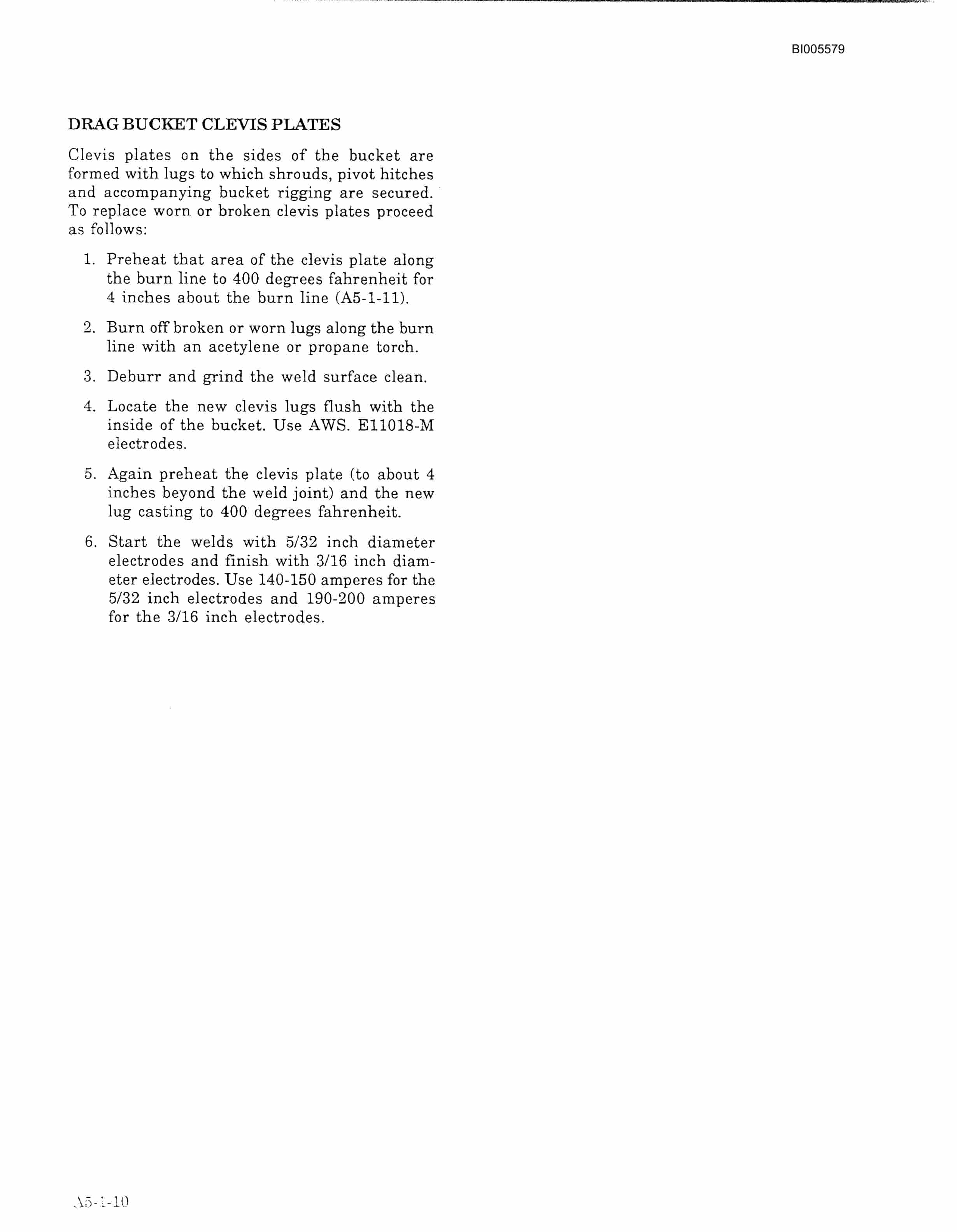 Bucyrus 1570W Walking Dragline Technical Manual BI005579-5