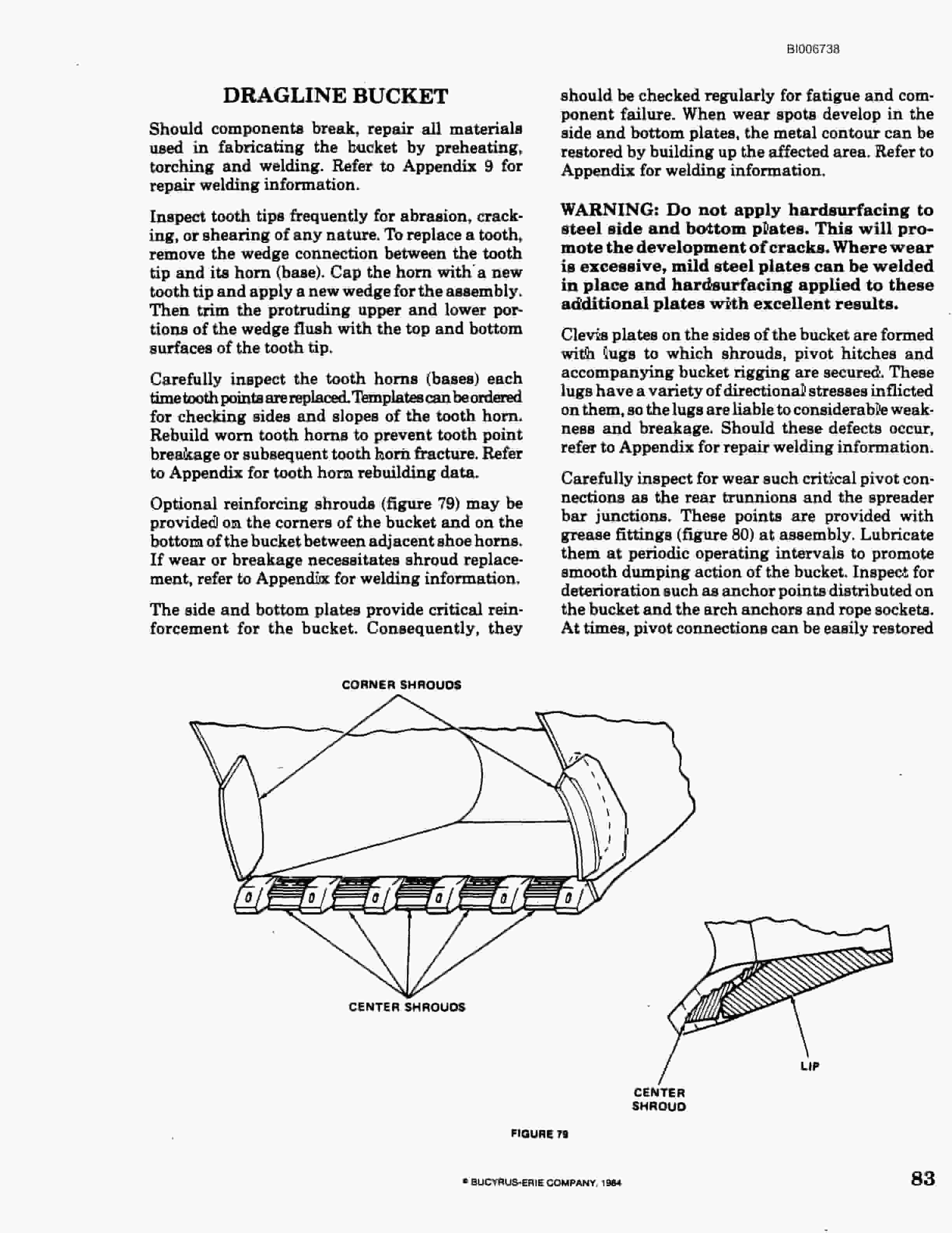 Bucyrus 1570W Walking Dragline Technical Manual BI006738-2