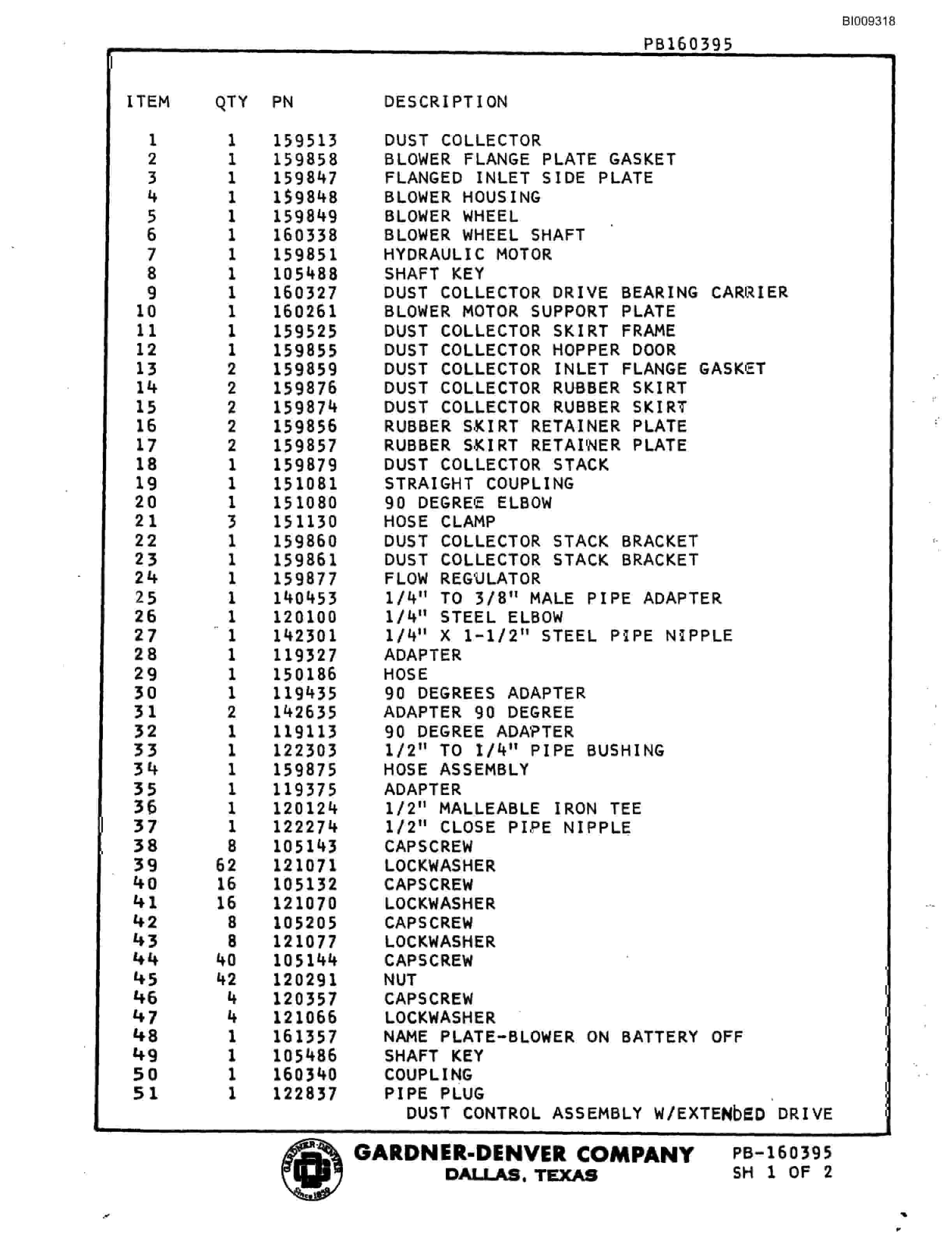 Bucyrus 16C-342 Parts Catalog BI009318-3