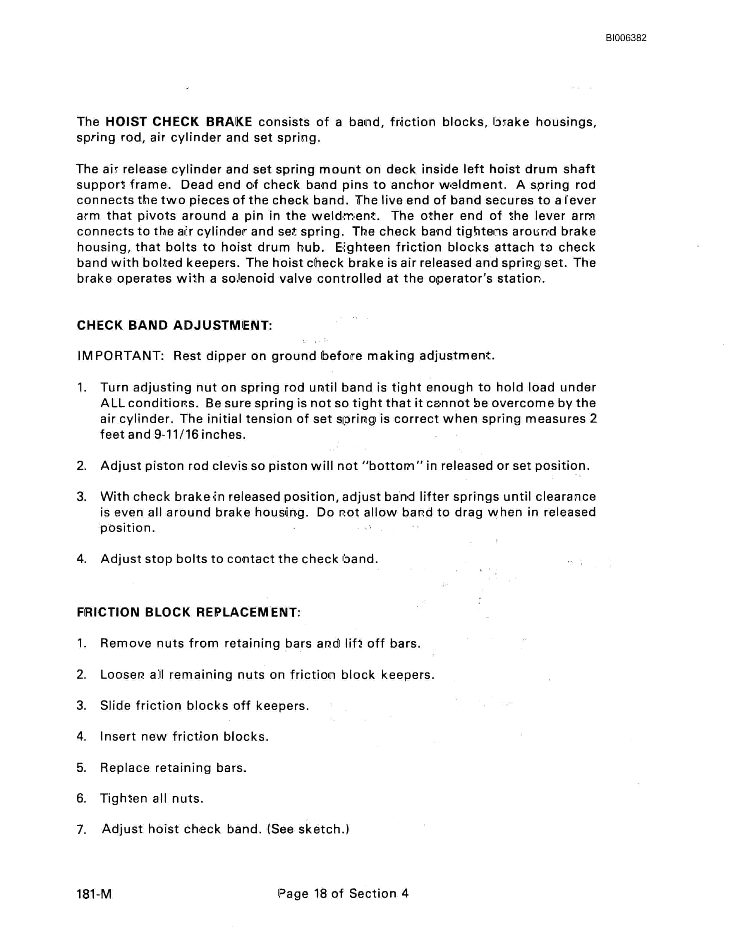 Bucyrus 181-M Shovel Technical Manual BI006382-5