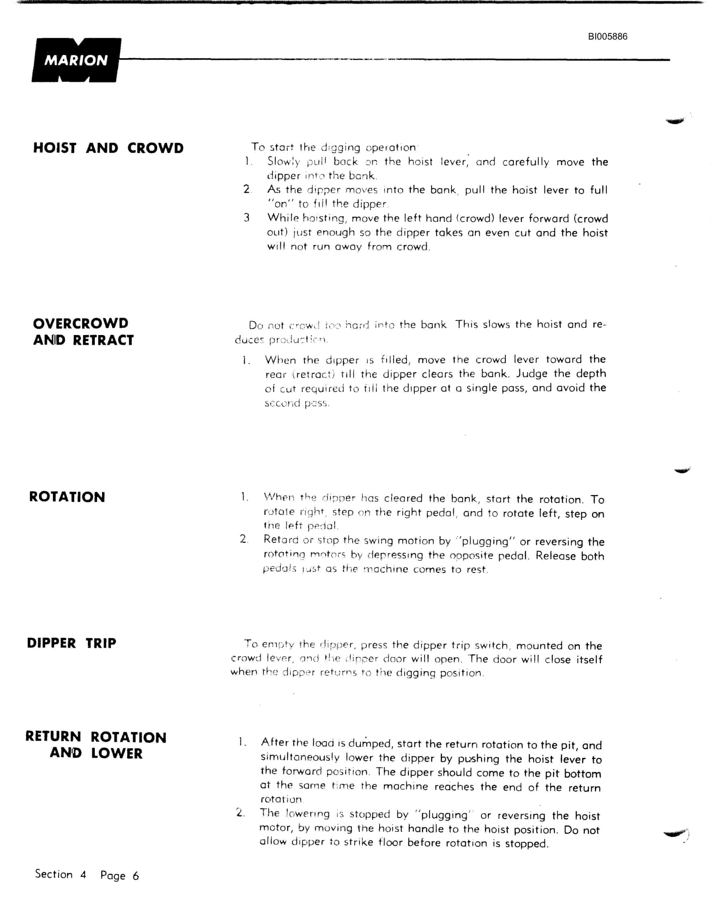 Bucyrus 182-M Shovel Technical Manual BI005886-3