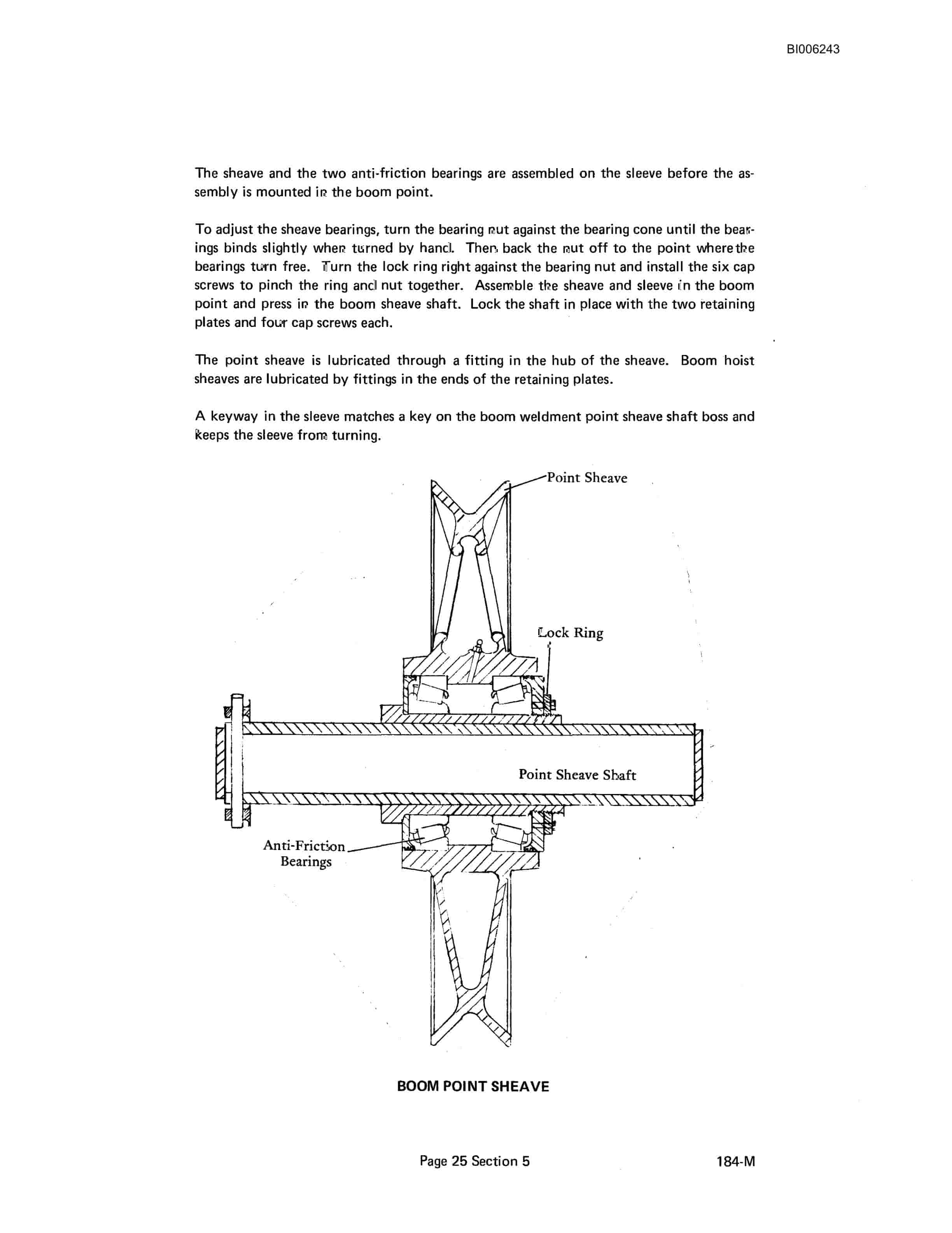Bucyrus 184-M Dragline Technical Manual BI006243-4