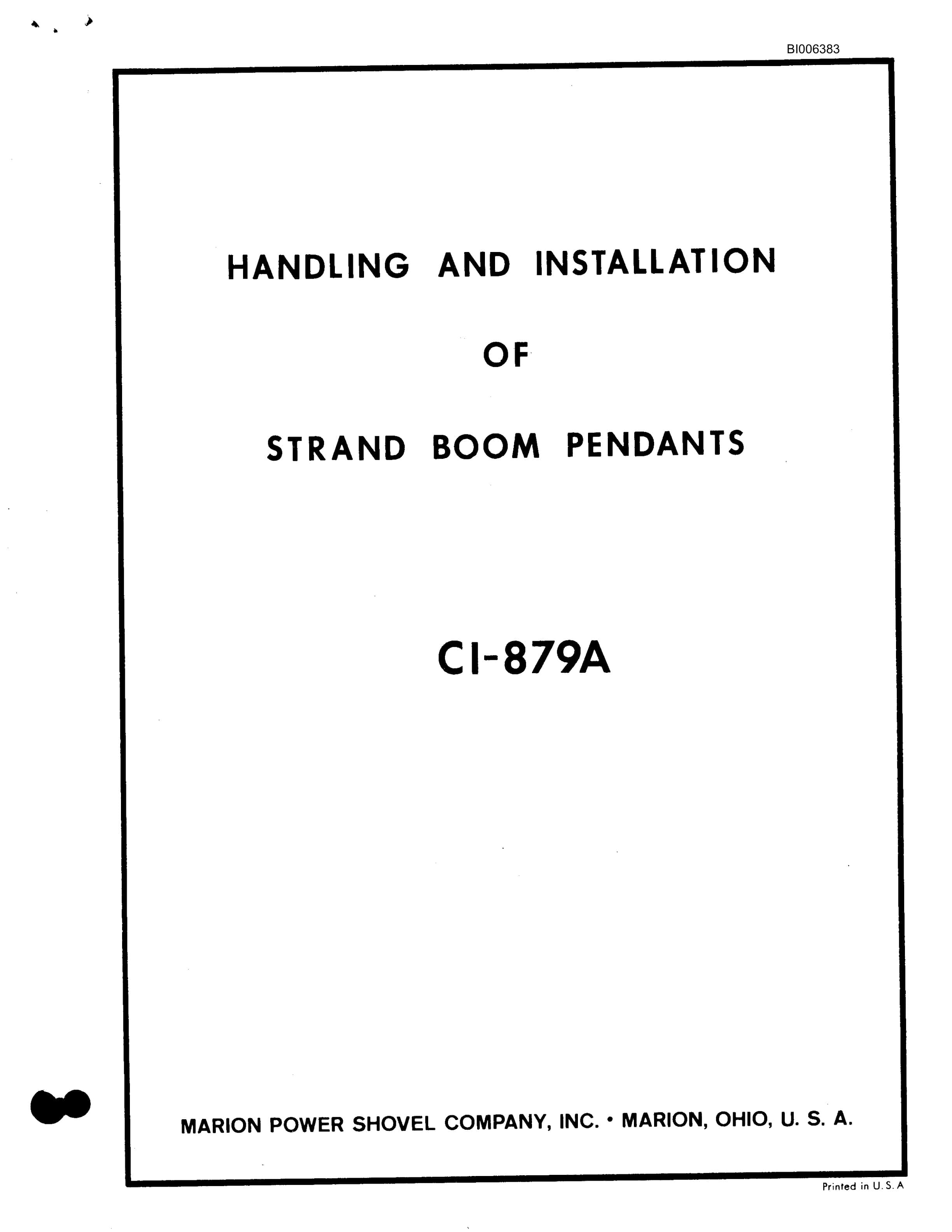 Bucyrus 184-M Dragline Technical Manual BI006383-4