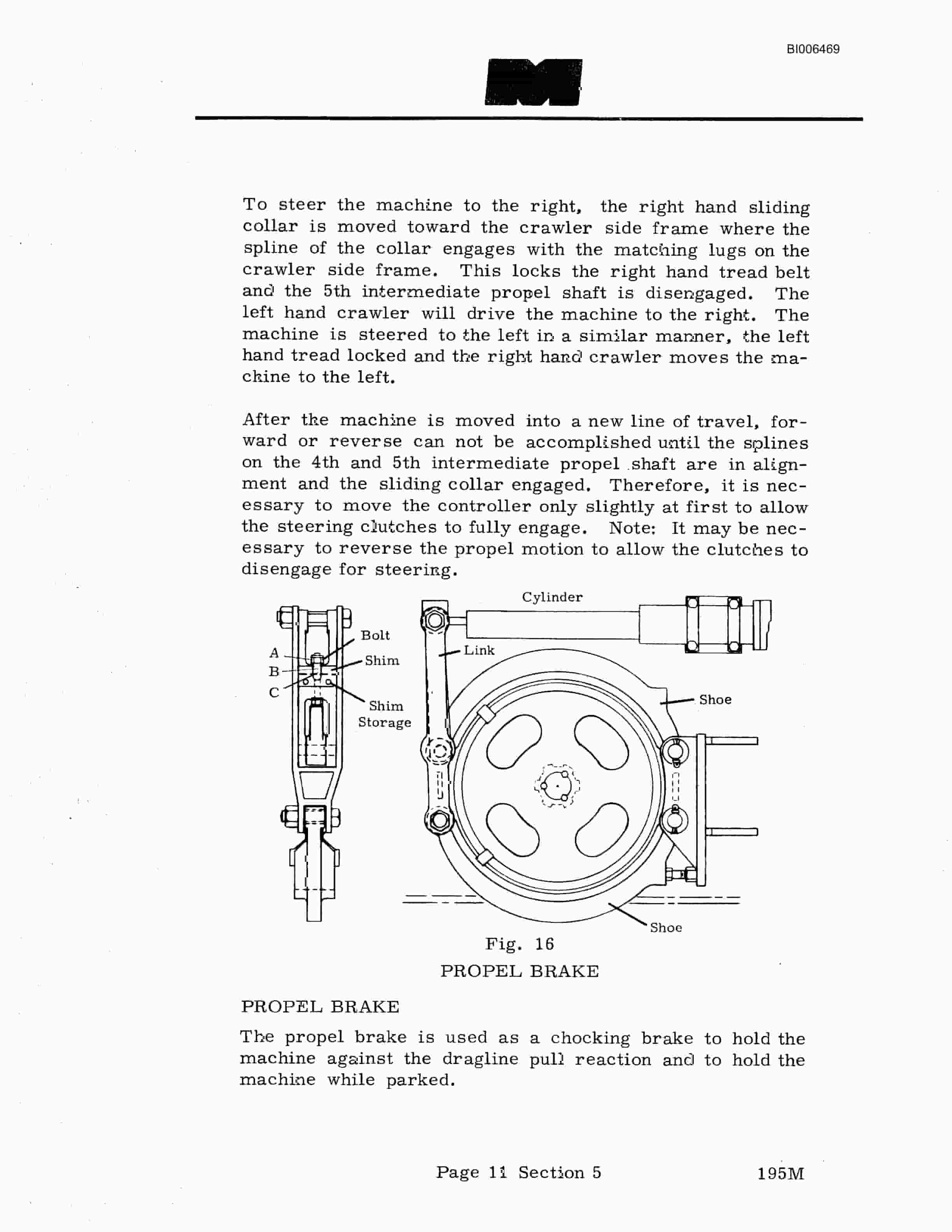 Bucyrus 195-M Dragline Technical Manual BI006469-2