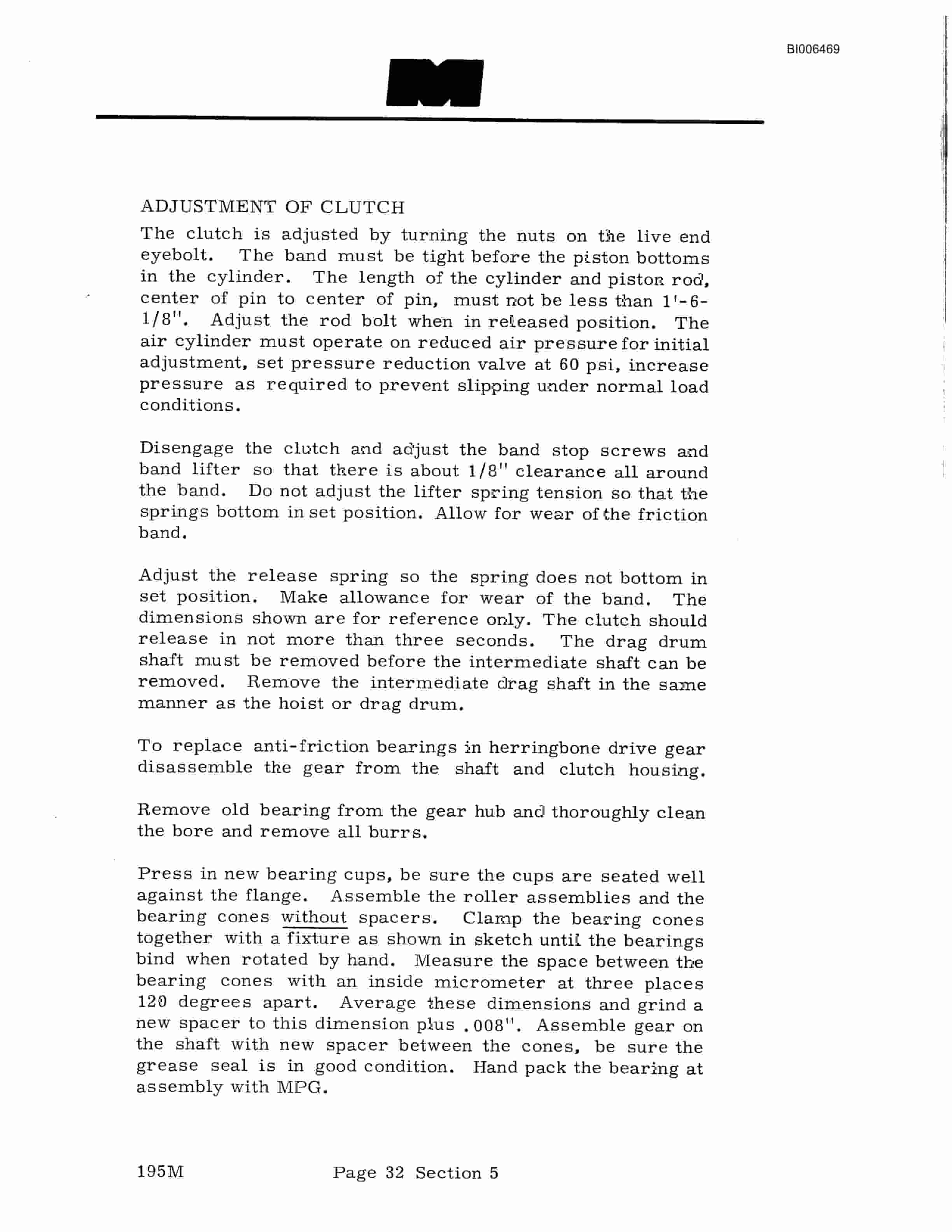 Bucyrus 195-M Dragline Technical Manual BI006469-3