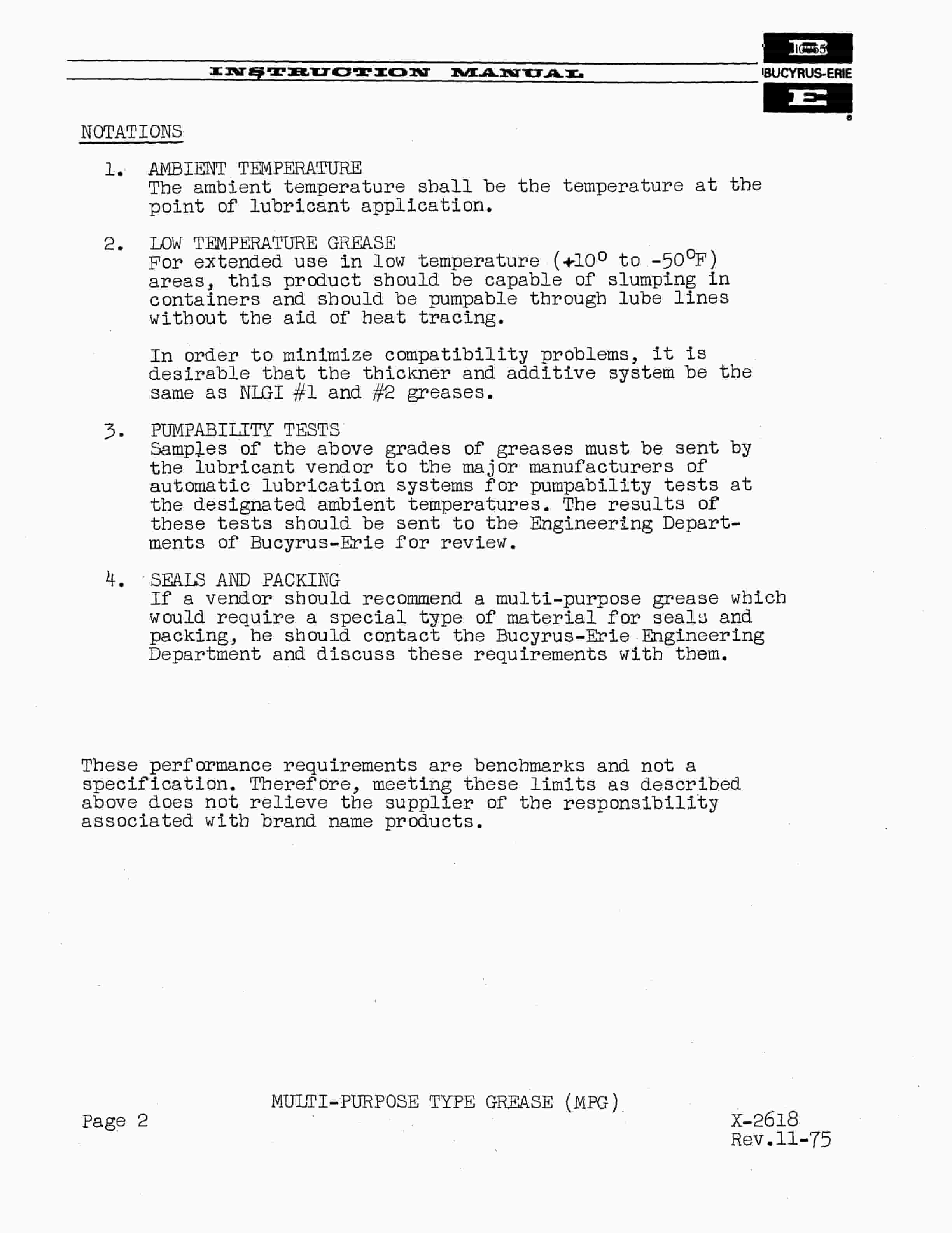 Bucyrus 195B Electric Shovel Technical Manual BI005563-3