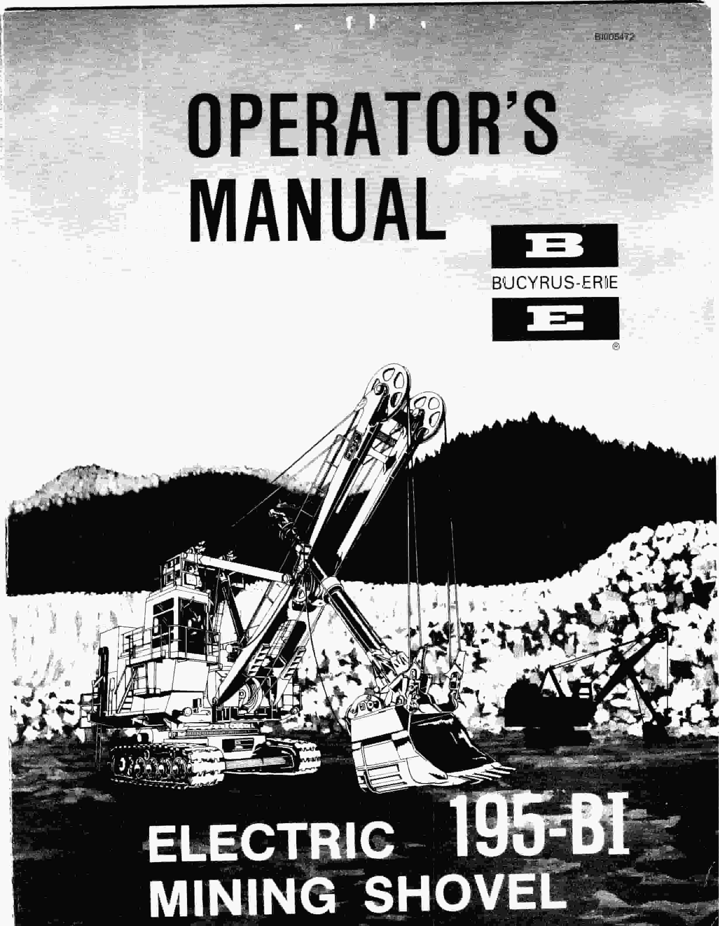 Bucyrus 195BI Electric Mining Shovel Technical Manual BI005472-2
