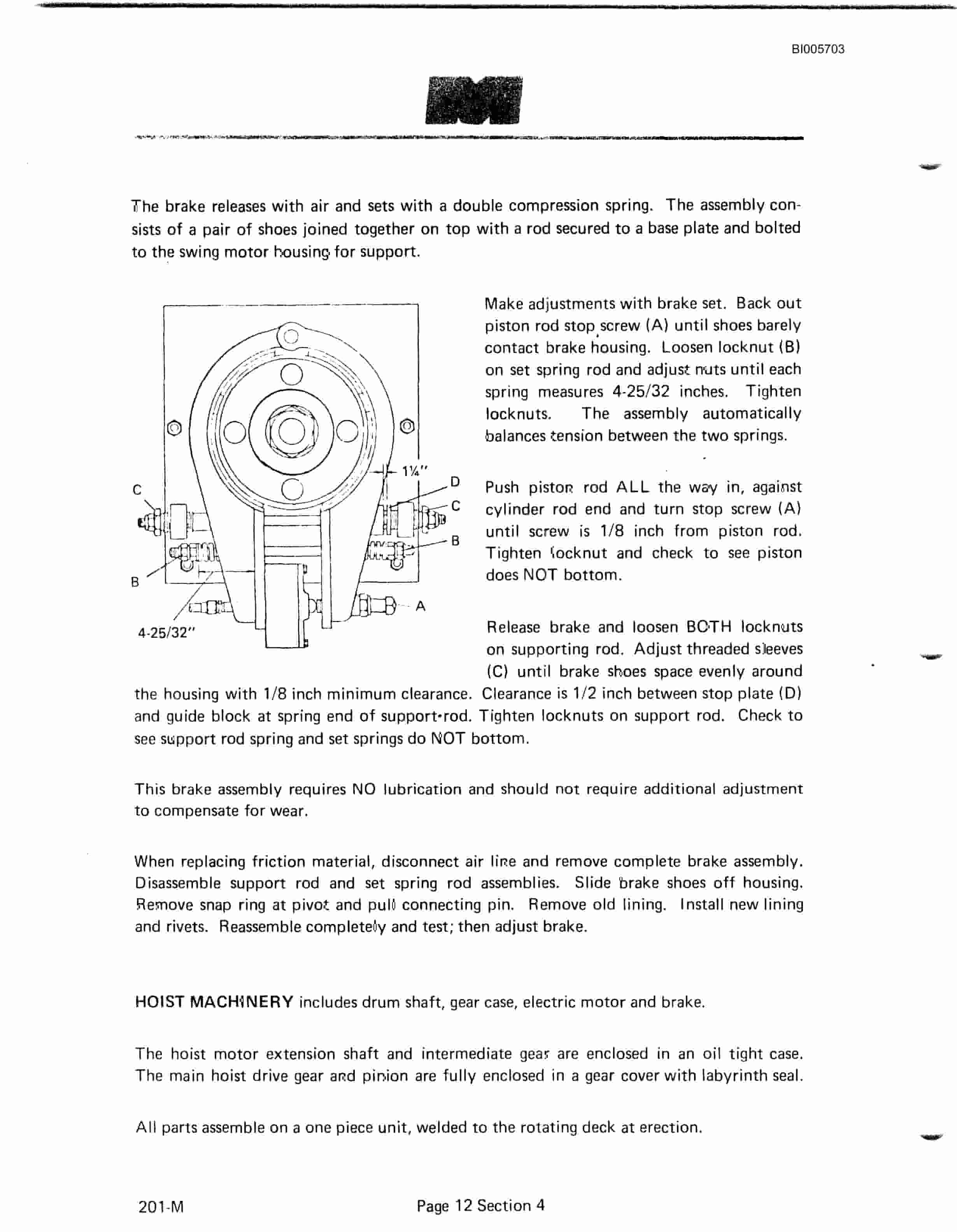 Bucyrus 201-M Hydraulic Shovel Technical Manual BI005703-2