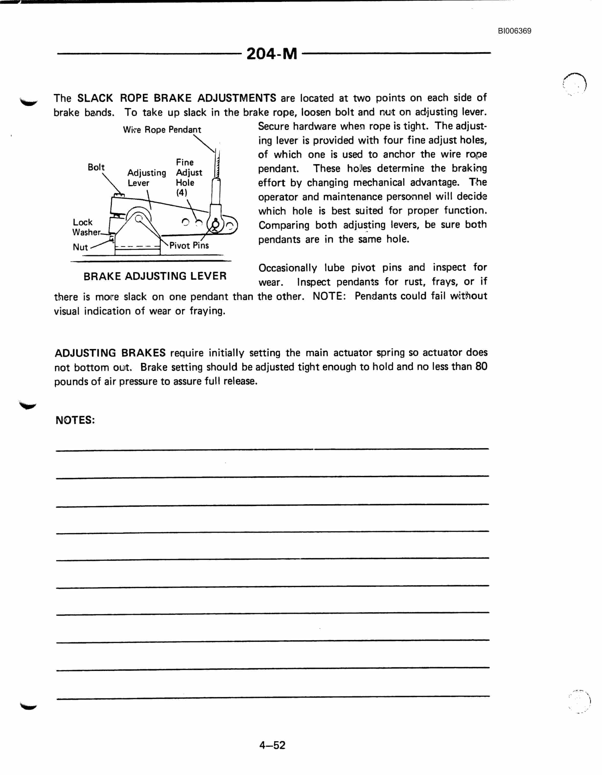 Bucyrus 204-M Superfront Technical Manual BI006369-2