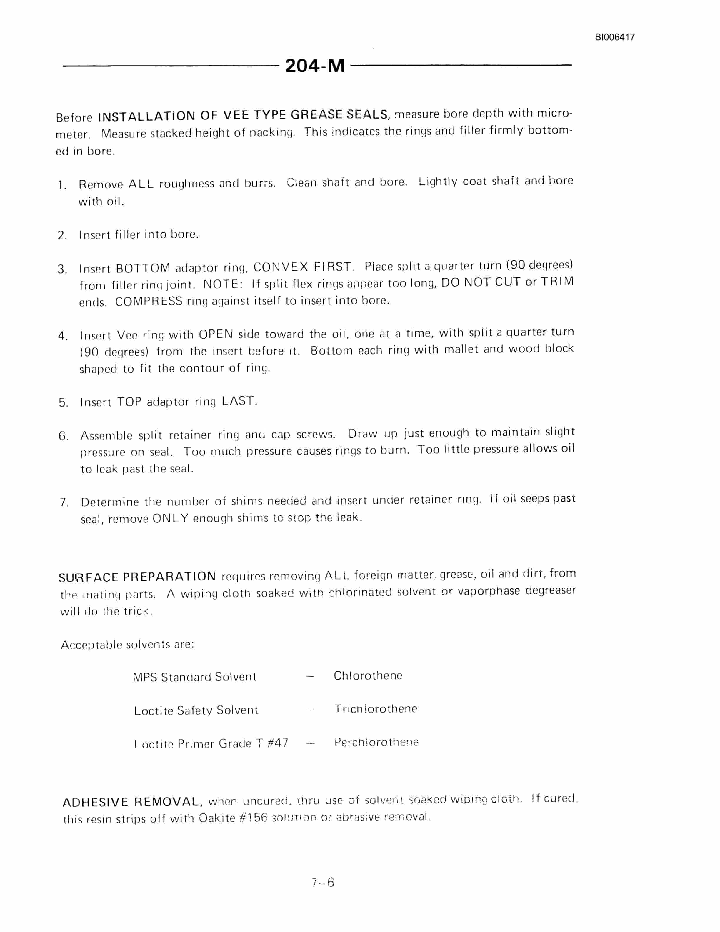 Bucyrus 204-M Superfront Technical Manual BI006417-3