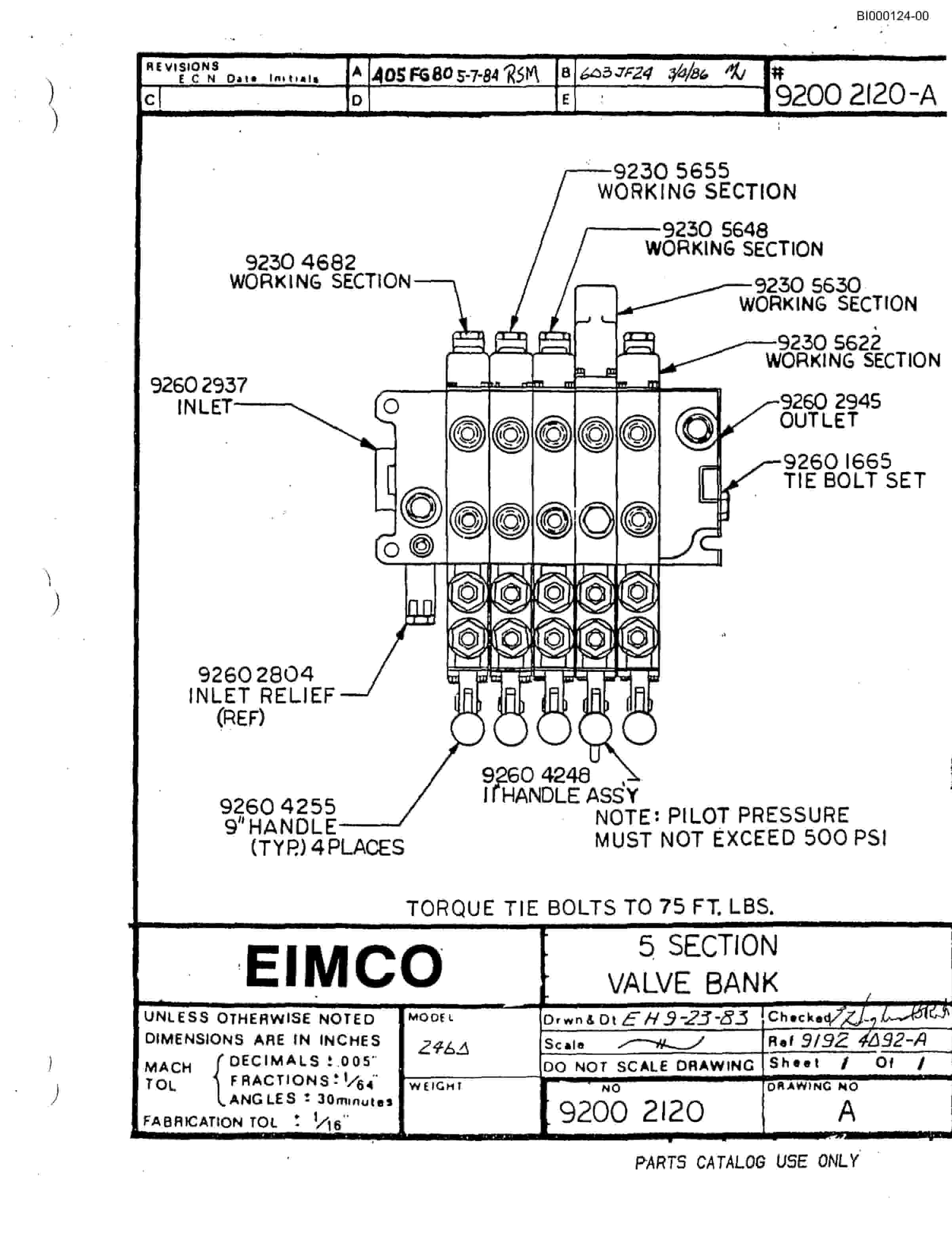 Bucyrus 2460-2 Drum Miner Parts Catalog BI000124-2