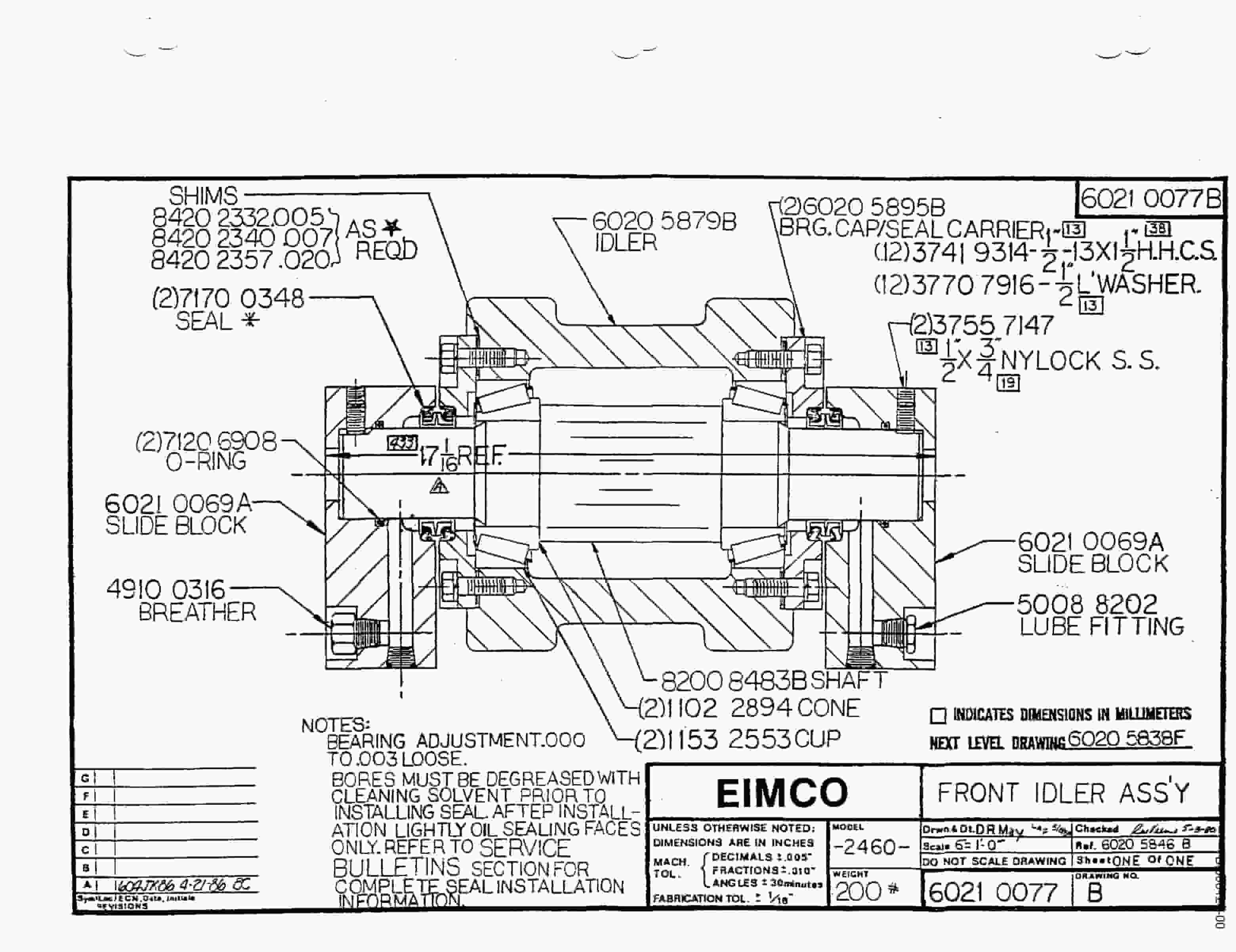 Bucyrus 2460-2 Drum Miner Parts Catalog BI000124-3