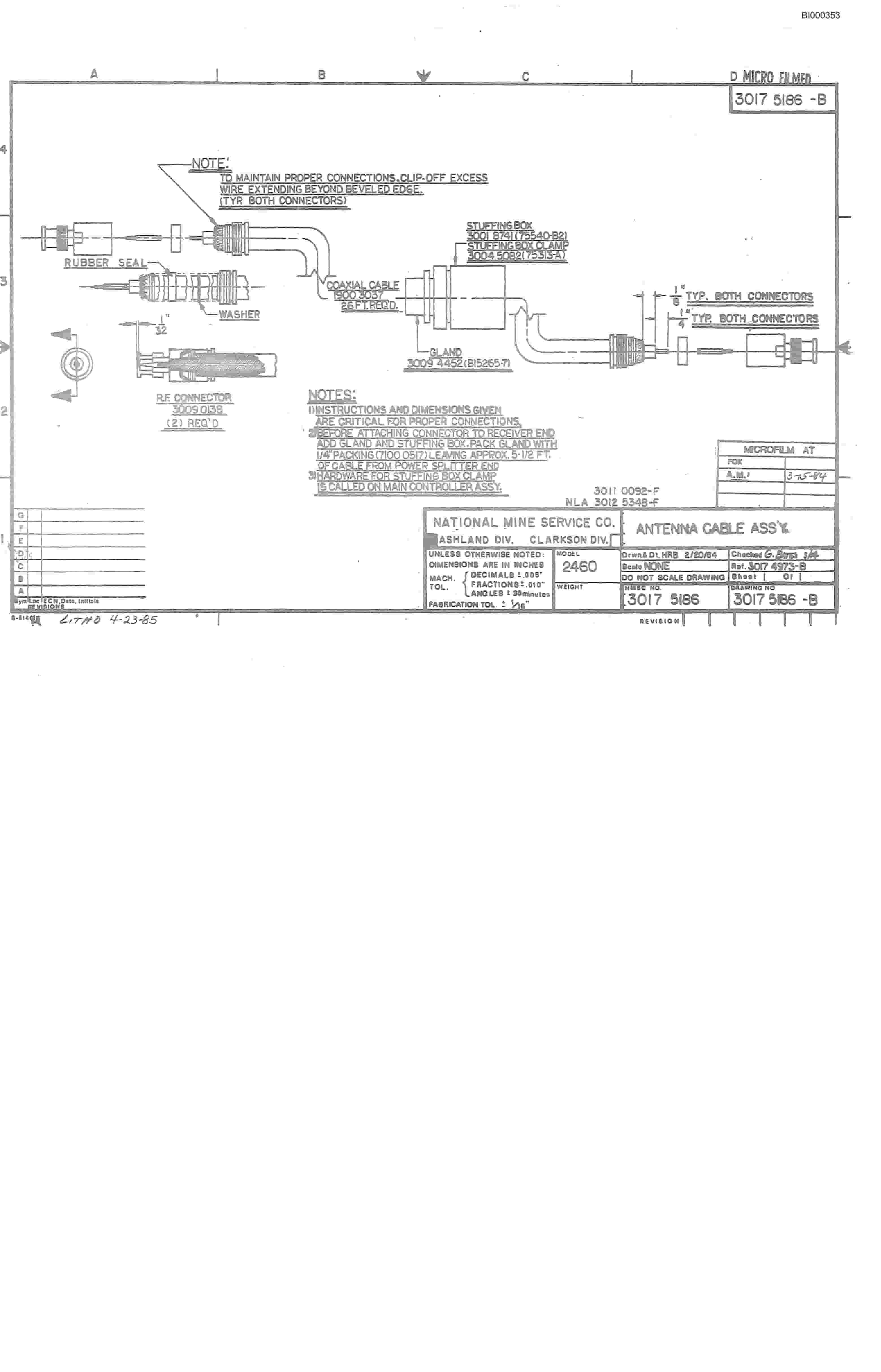Bucyrus 2460-2 Drum Miner Parts Catalog BI000353-5