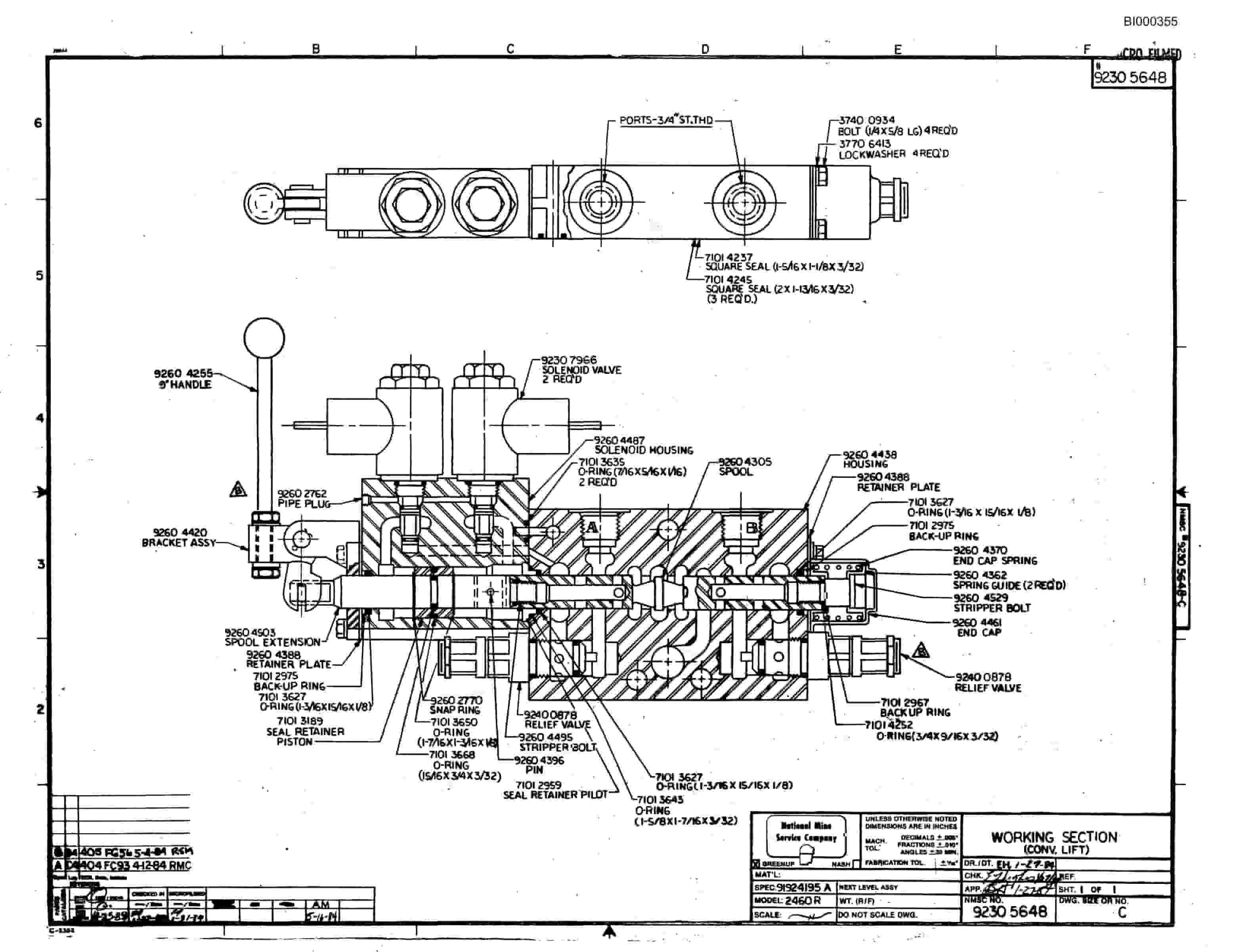 Bucyrus 2460-2 Drum Miner Parts Catalog BI000355-2