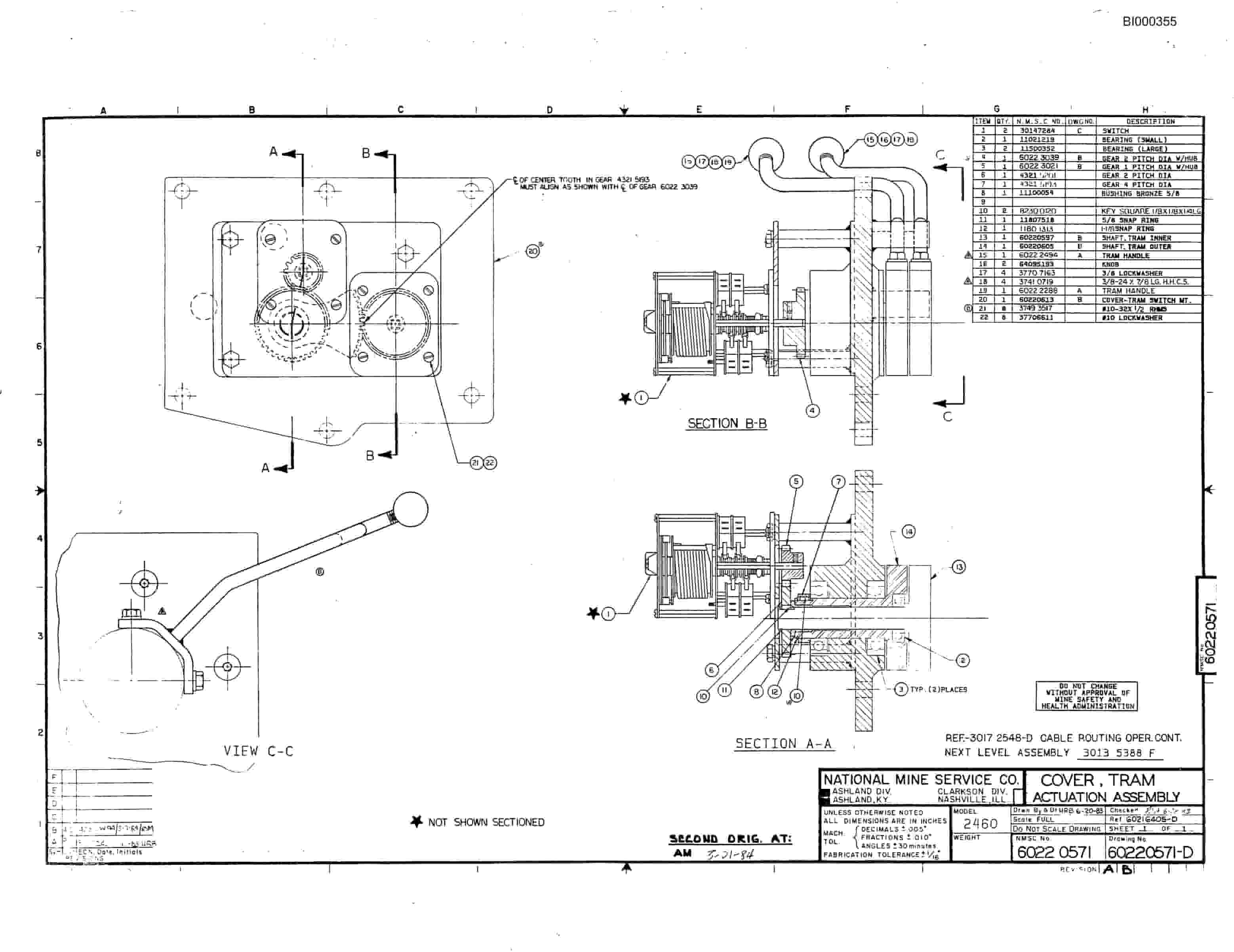 Bucyrus 2460-2 Drum Miner Parts Catalog BI000355-4