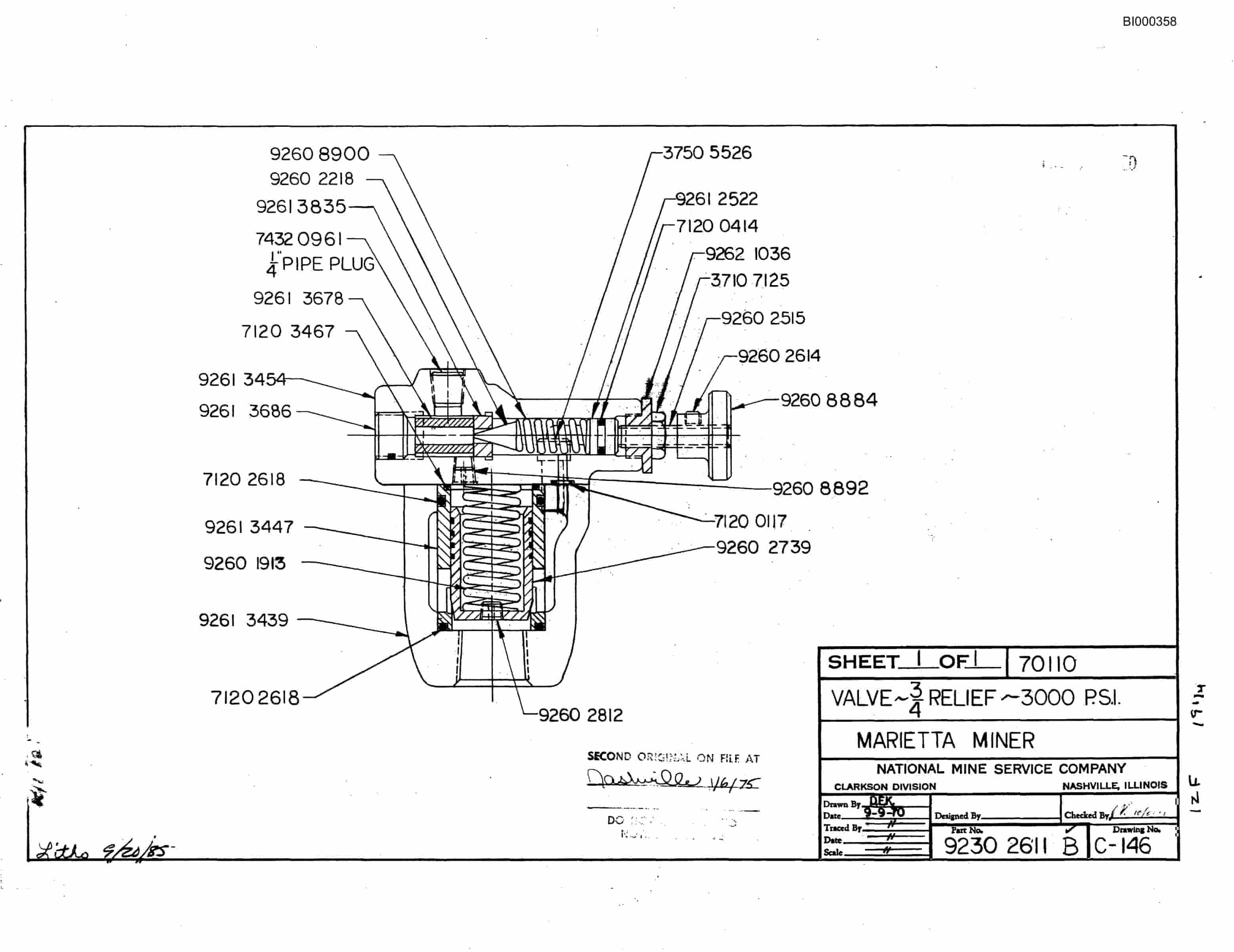 Bucyrus 2460-2 Drum Miner Parts Catalog BI000358-2