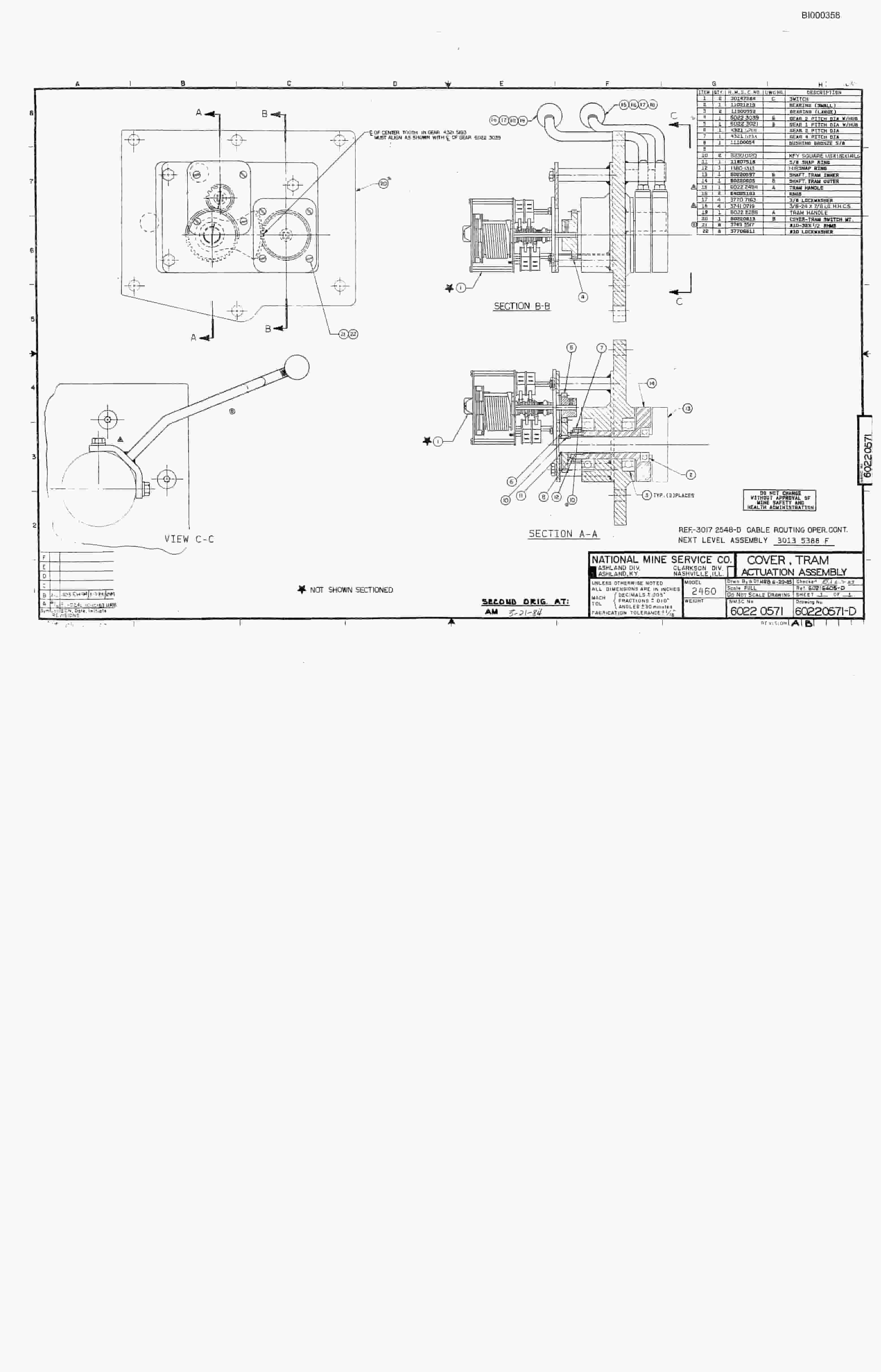 Bucyrus 2460-2 Drum Miner Parts Catalog BI000358-5