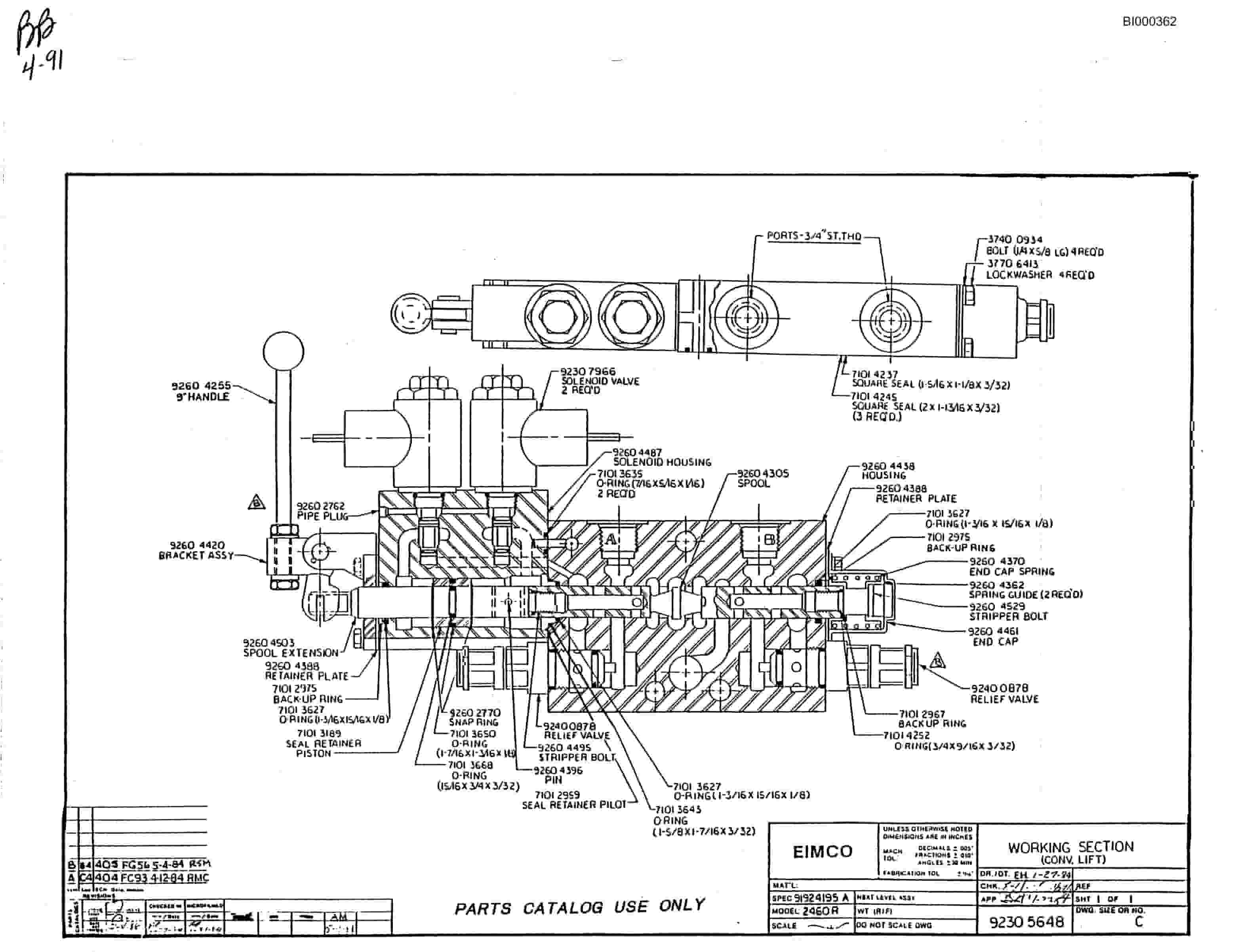 Bucyrus 2460-2 Drum Miner Parts Catalog BI000362-2