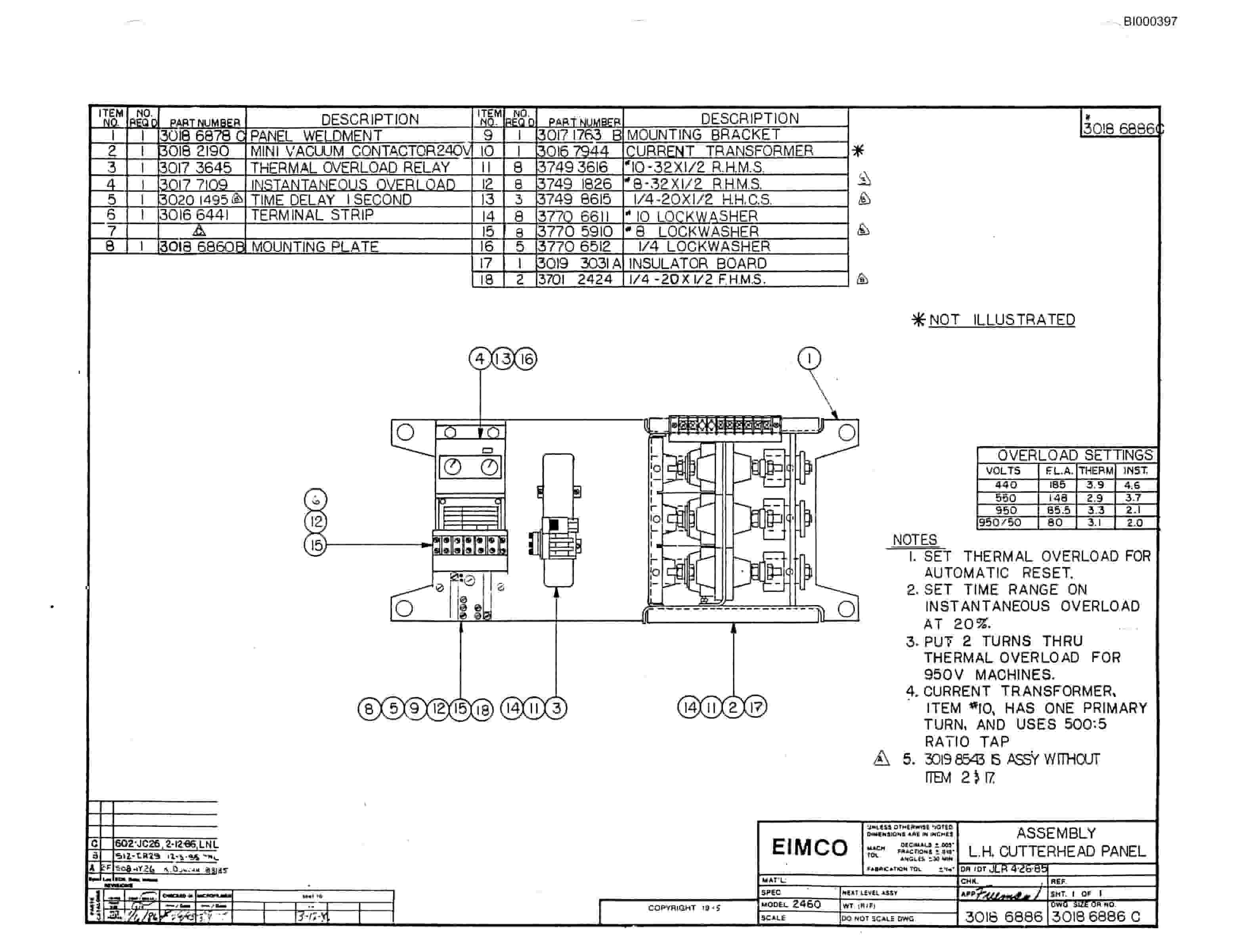 Bucyrus 2460-2 Drum Miner Parts Catalog BI000397-5